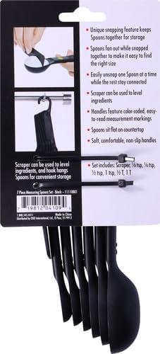 imageOXO Good Grips 6Piece Plastic Measuring Spoons with Scraper WhiteBlack