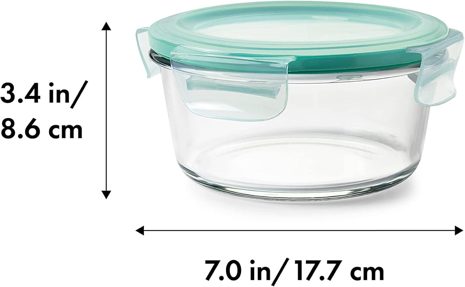 imageOXO Good Grips 7 Cup Smart Seal Glass Round Airtight Food Storage Container4 Cup