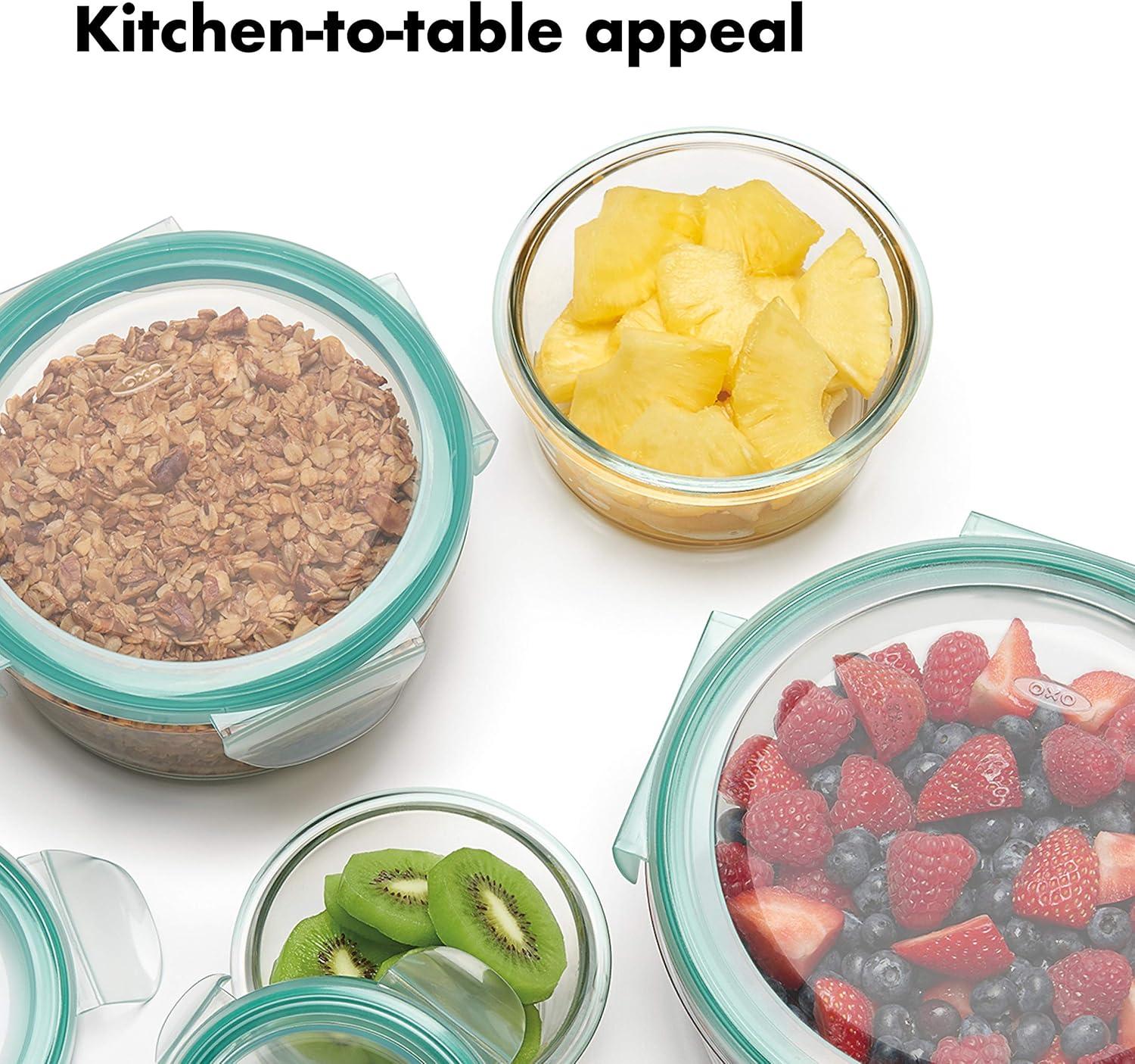 imageOXO Good Grips 8 Piece Smart Seal Airtight Glass Round Container Set