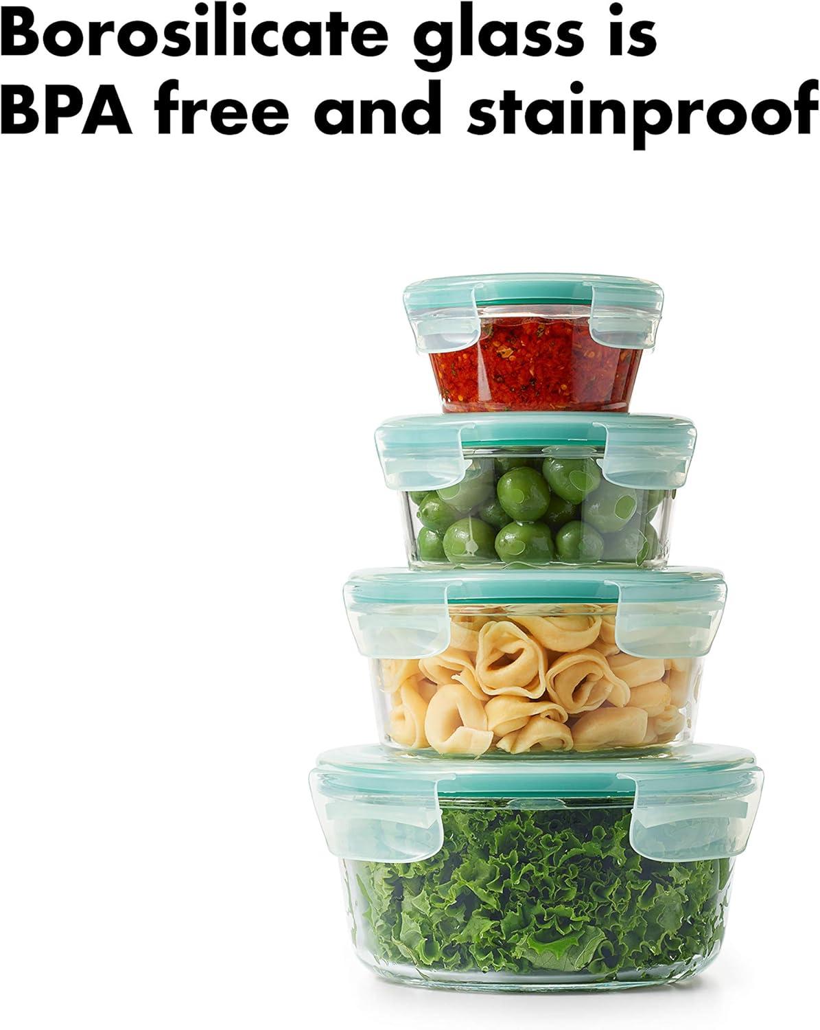 imageOXO Good Grips 8 Piece Smart Seal Airtight Glass Round Container Set