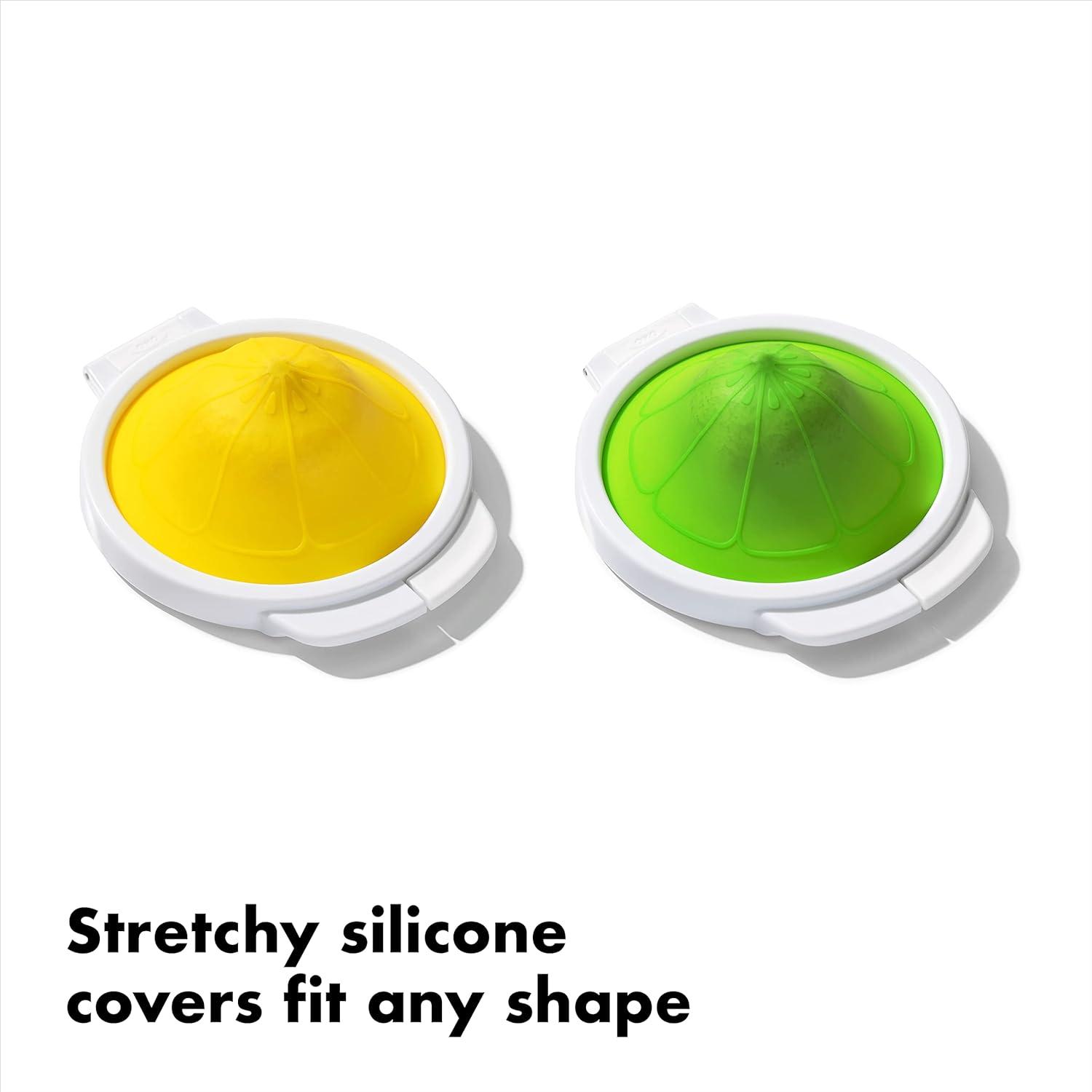 imageOXO Good Grips Cut ampamp Keep Reusable Silicone Lemon SaverLemonLime Saver Set