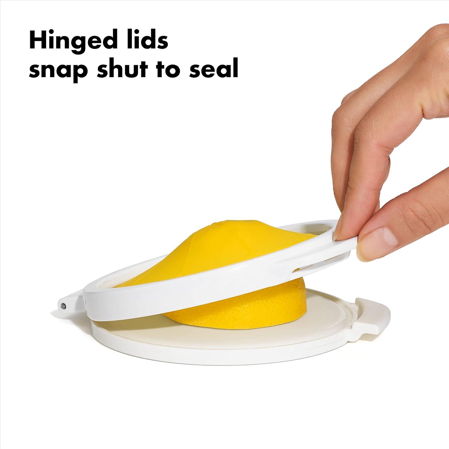 imageOXO Good Grips Cut ampamp Keep Reusable Silicone Lemon SaverLemonLime Saver Set