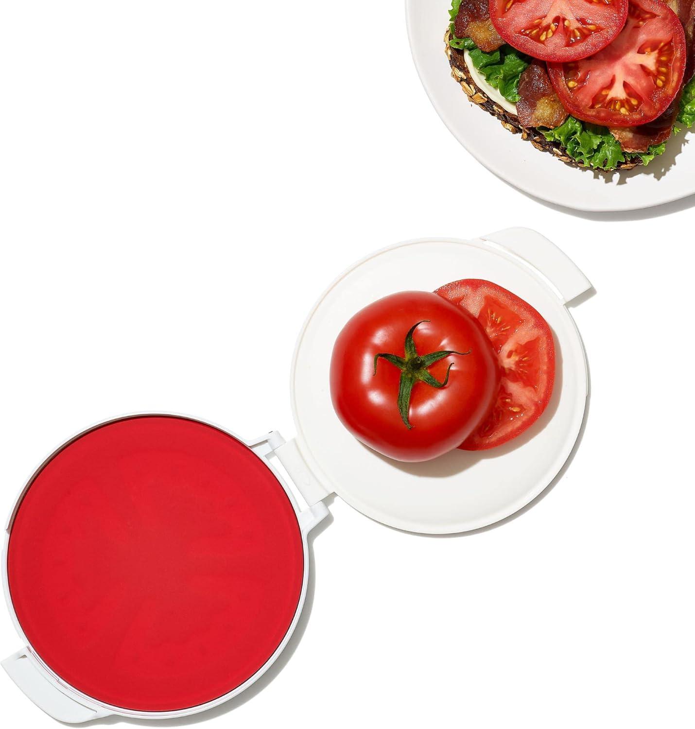 imageOXO Good Grips Cut ampamp Keep Reusable Silicone Lemon SaverTomato Saver