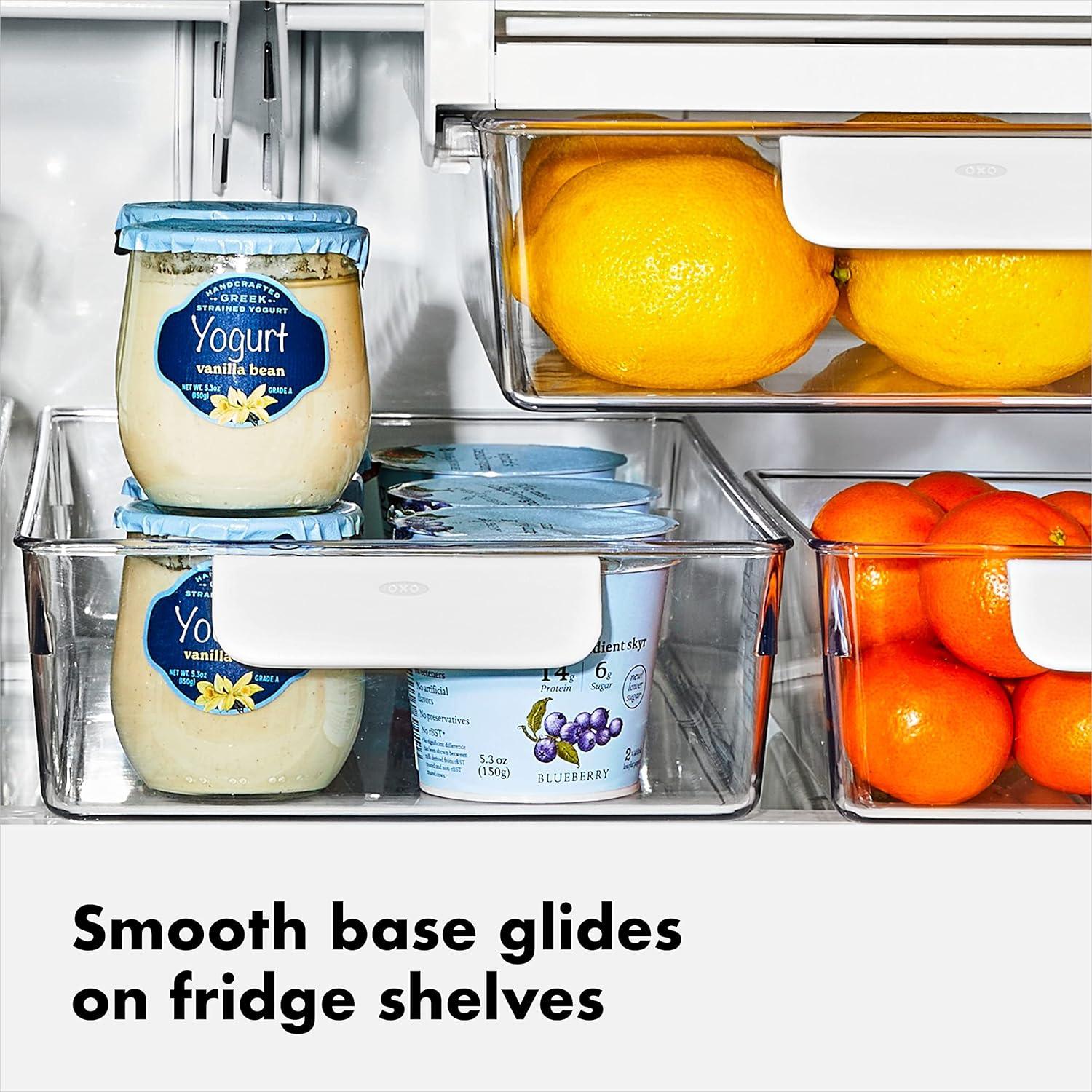 imageOXO Good Grips Fridge Organization Bin 8 in x 14 in for Cheese Meat Fish and More8 in x 14 in Pack of 2