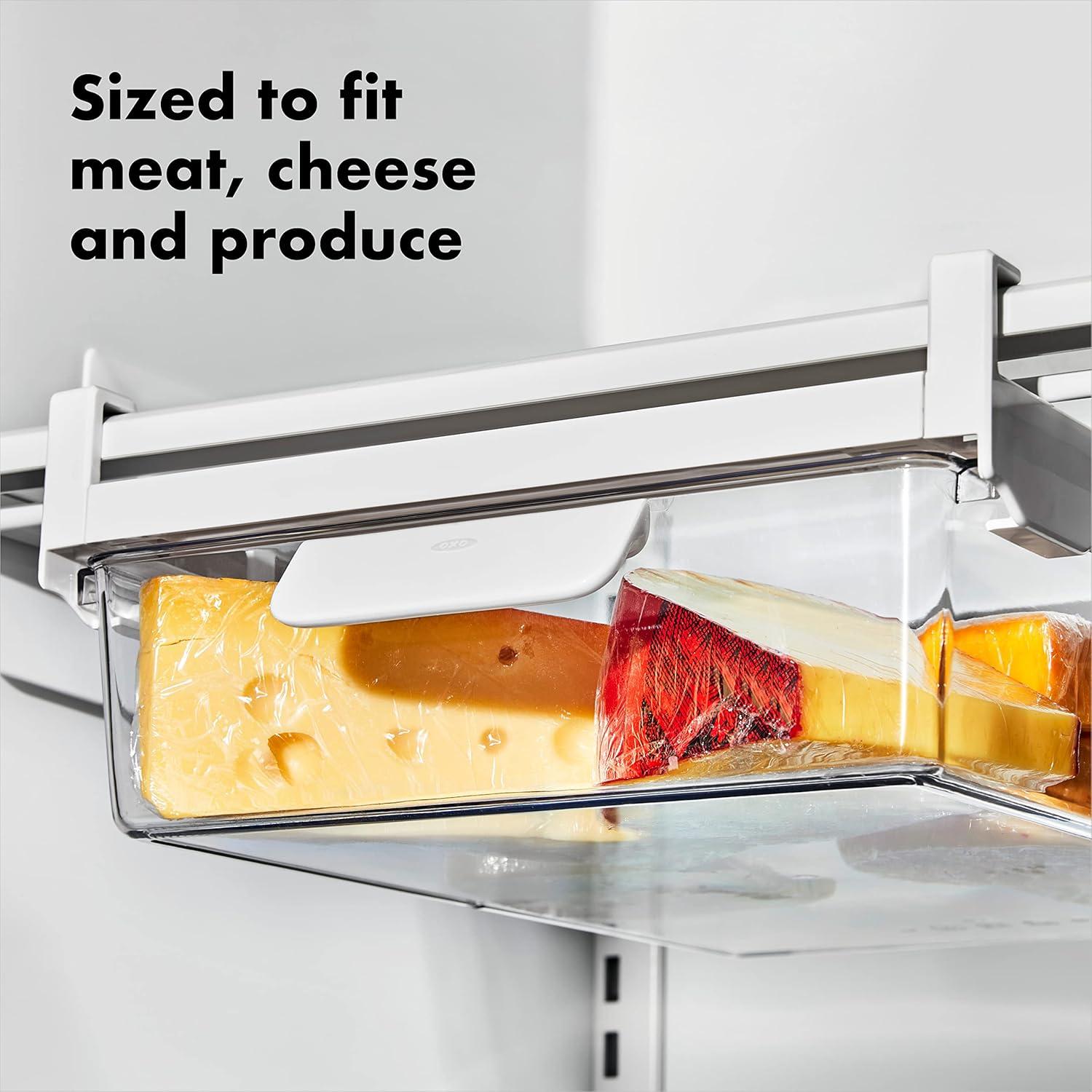 imageOXO Good Grips Fridge Undershelf Drawer 14 in for Deli Meat Cheese Produce and More14Inch Pack of 4