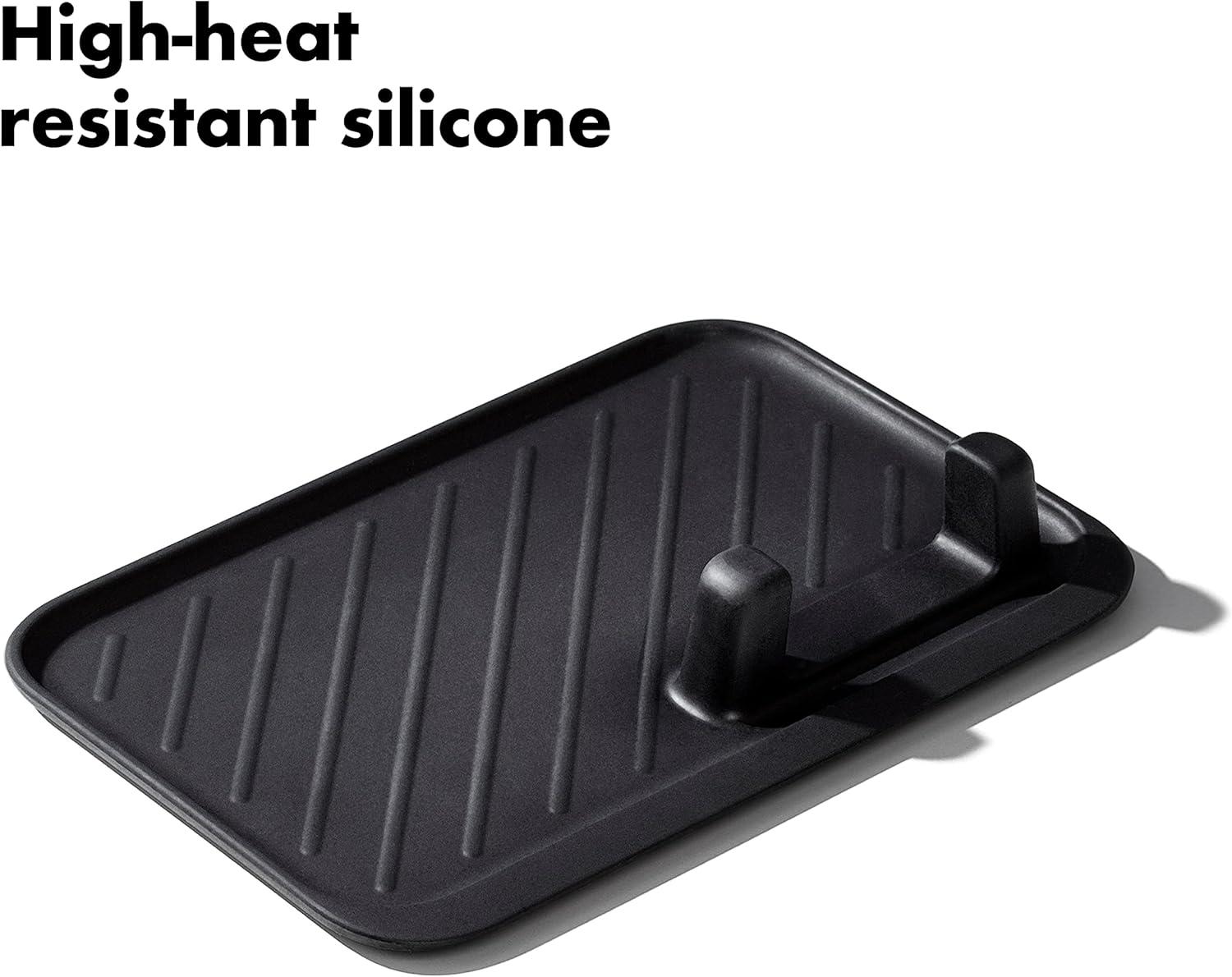 imageOXO Good Grips Grilling Tools 3pc SetTongs Turner Rest Black