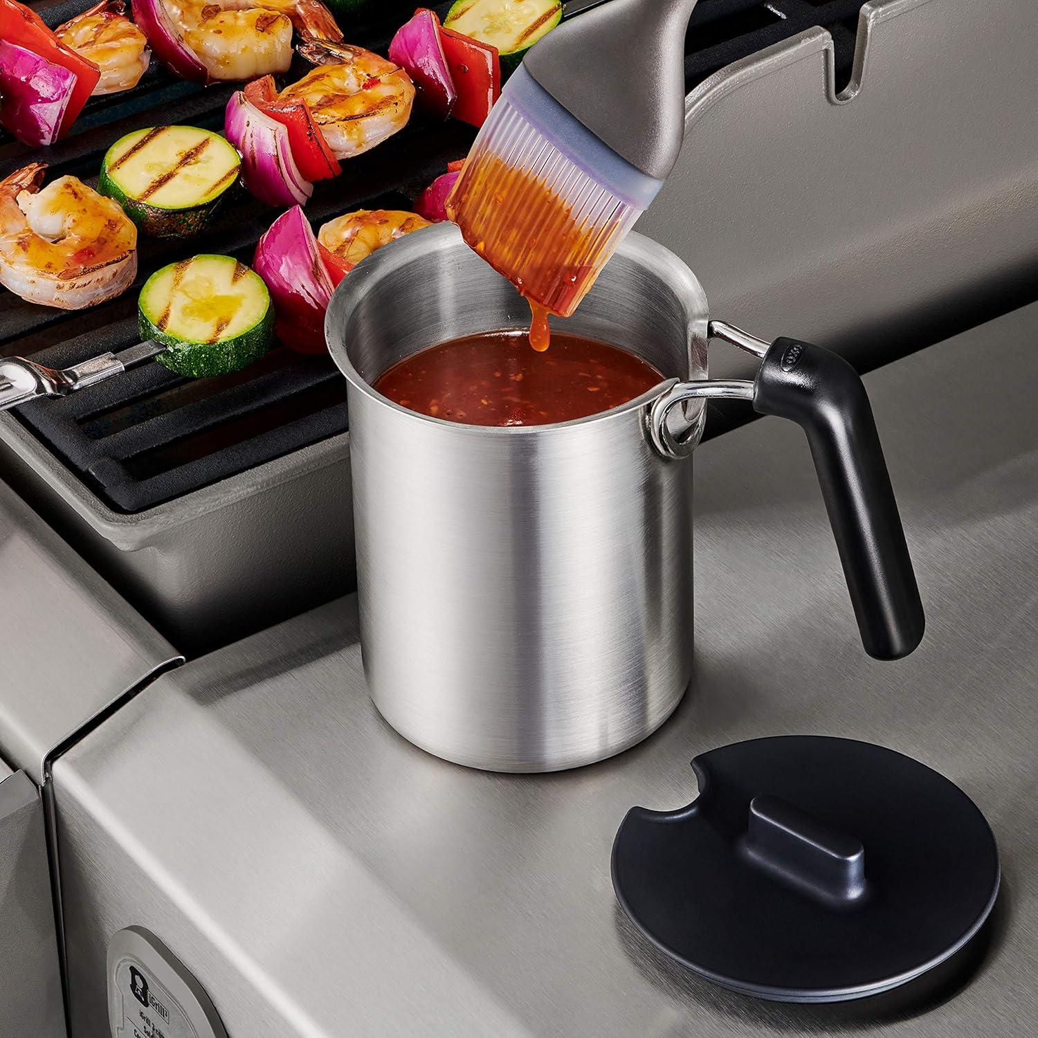imageOXO Good Grips Grilling Tools Basting Pot and Brush Black