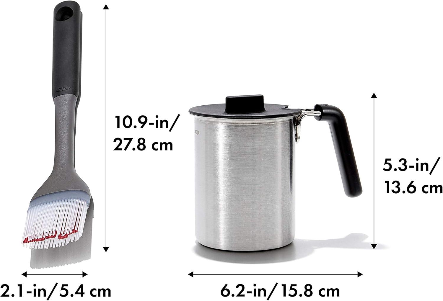 imageOXO Good Grips Grilling Tools Basting Pot and Brush Black