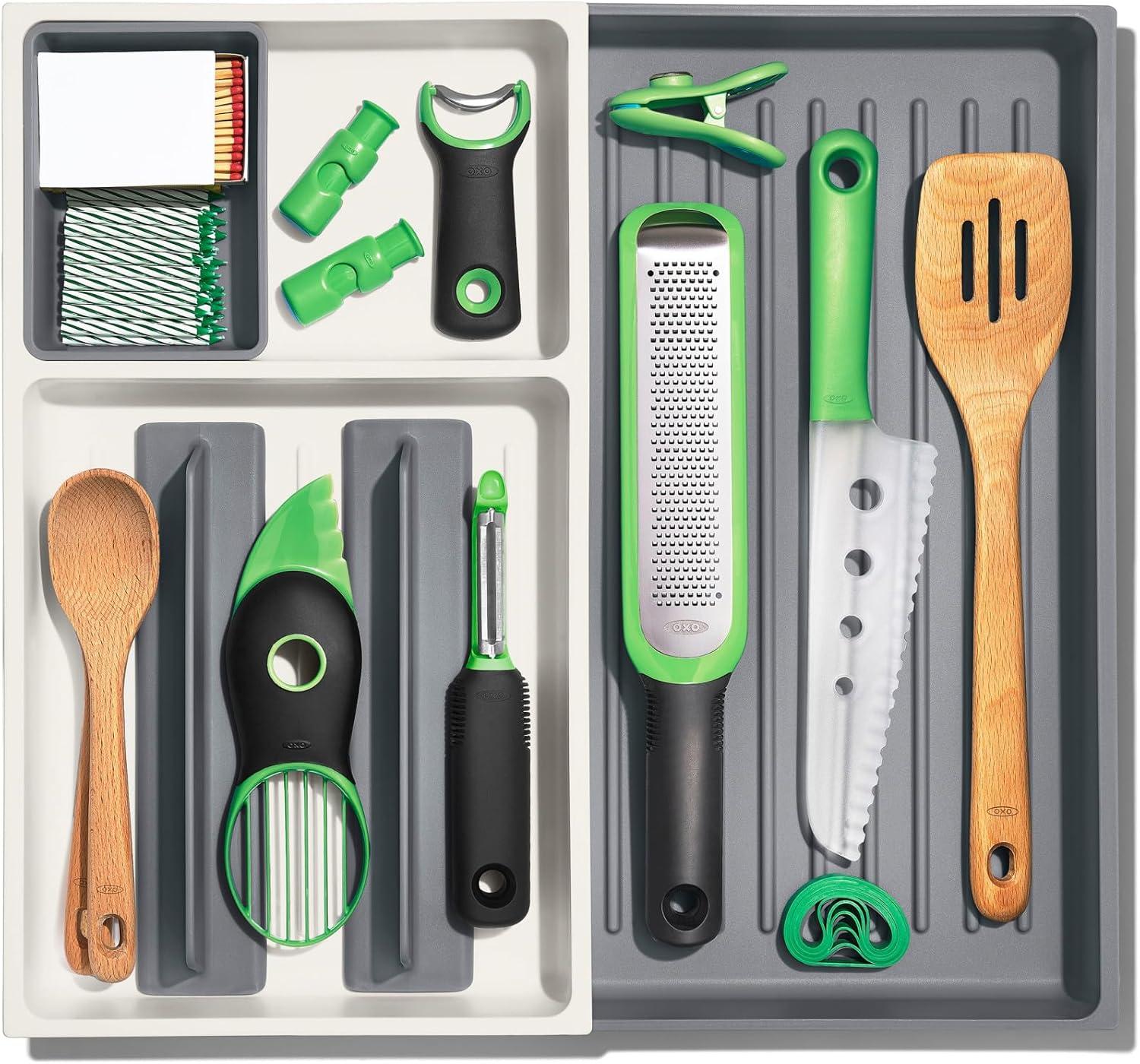 imageOXO Good Grips Kitchen Drawer Expandable Utensil Organizer WhiteLarge Expandable Pack of 1