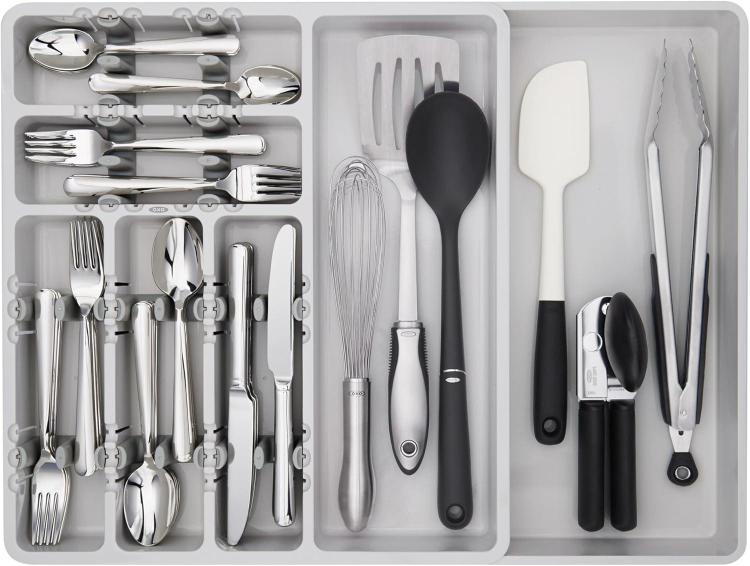 imageOXO Good Grips Large Expandable Utensil Organizer WhiteGray
