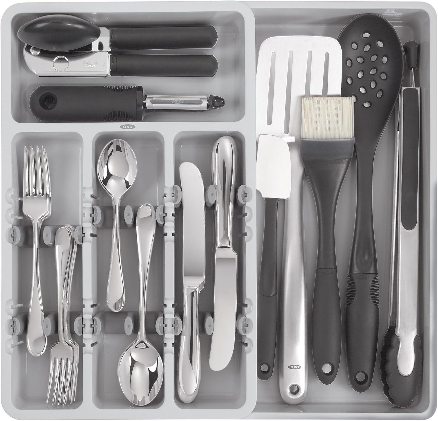 imageOXO Good Grips Large Expandable Utensil Organizer WhiteGray