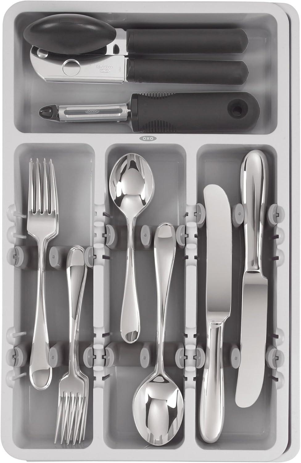 imageOXO Good Grips Large Expandable Utensil Organizer WhiteGray