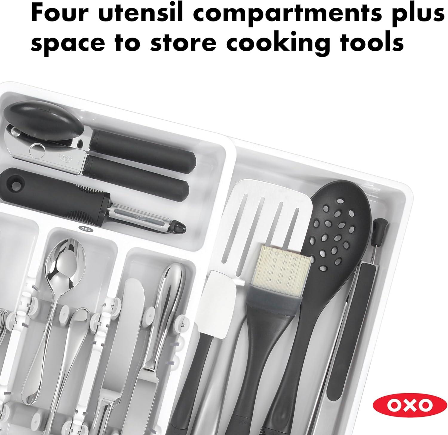 imageOXO Good Grips Large Expandable Utensil Organizer WhiteWhite