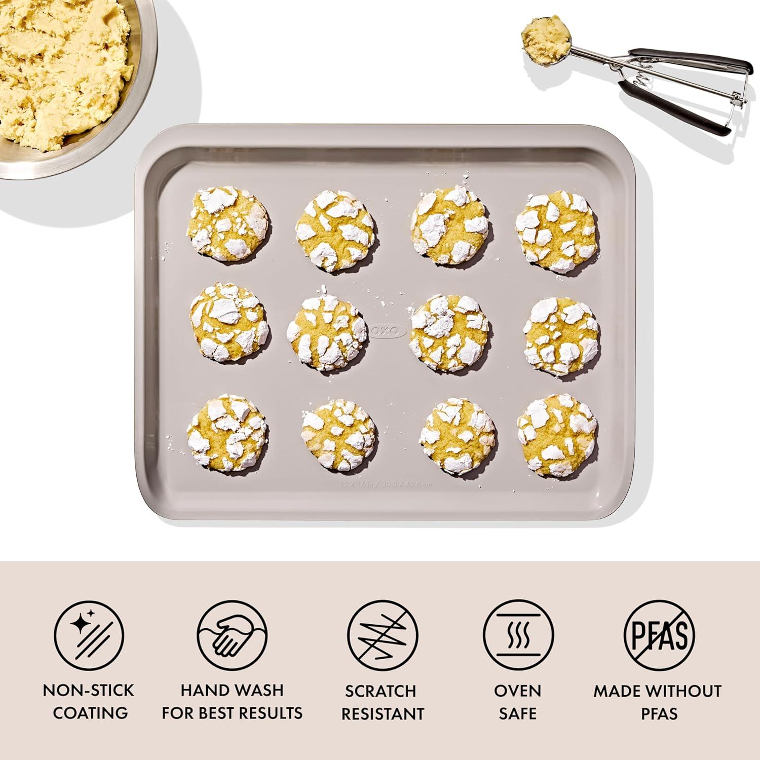 imageOXO Good Grips NonStick Pro Ceramic Coated Metal Bakeware Cookie Sheet Biscuit