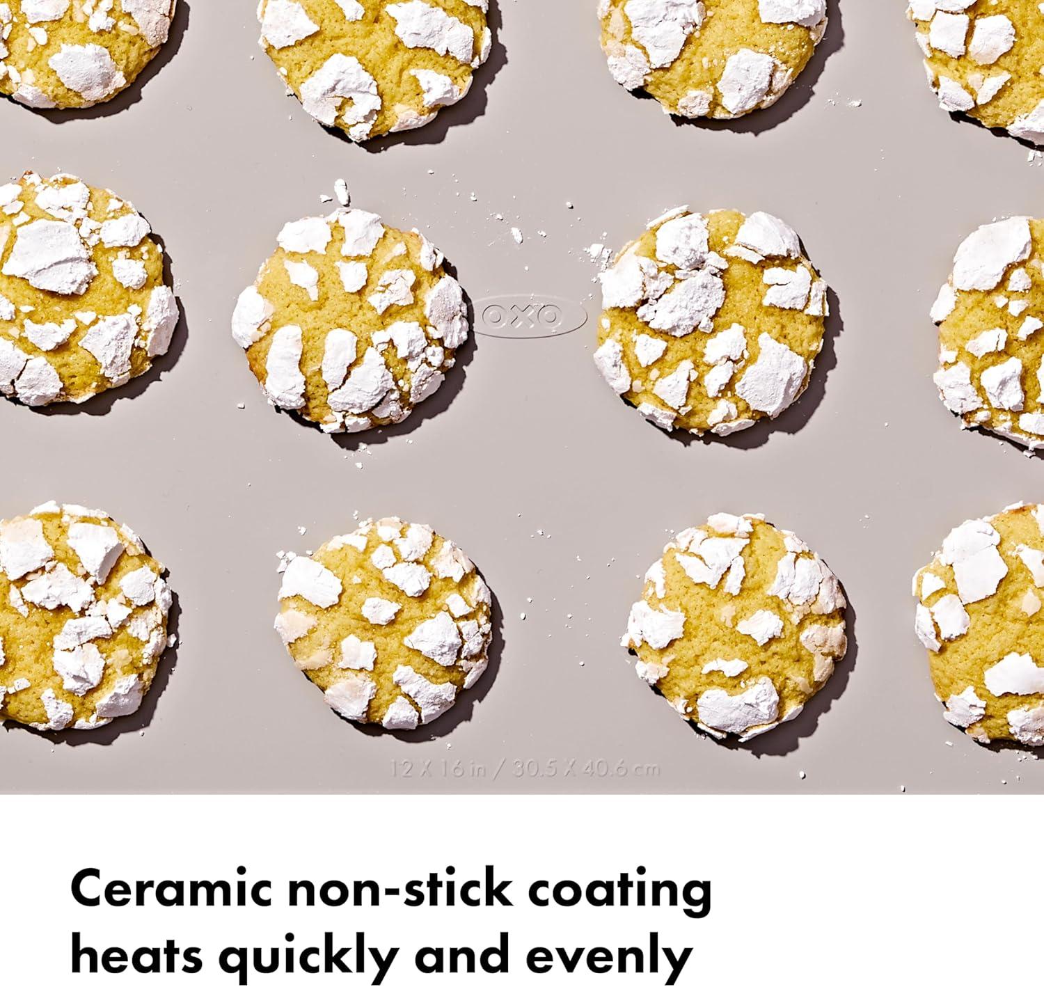 imageOXO Good Grips NonStick Pro Ceramic Coated Metal Bakeware Cookie Sheet Biscuit