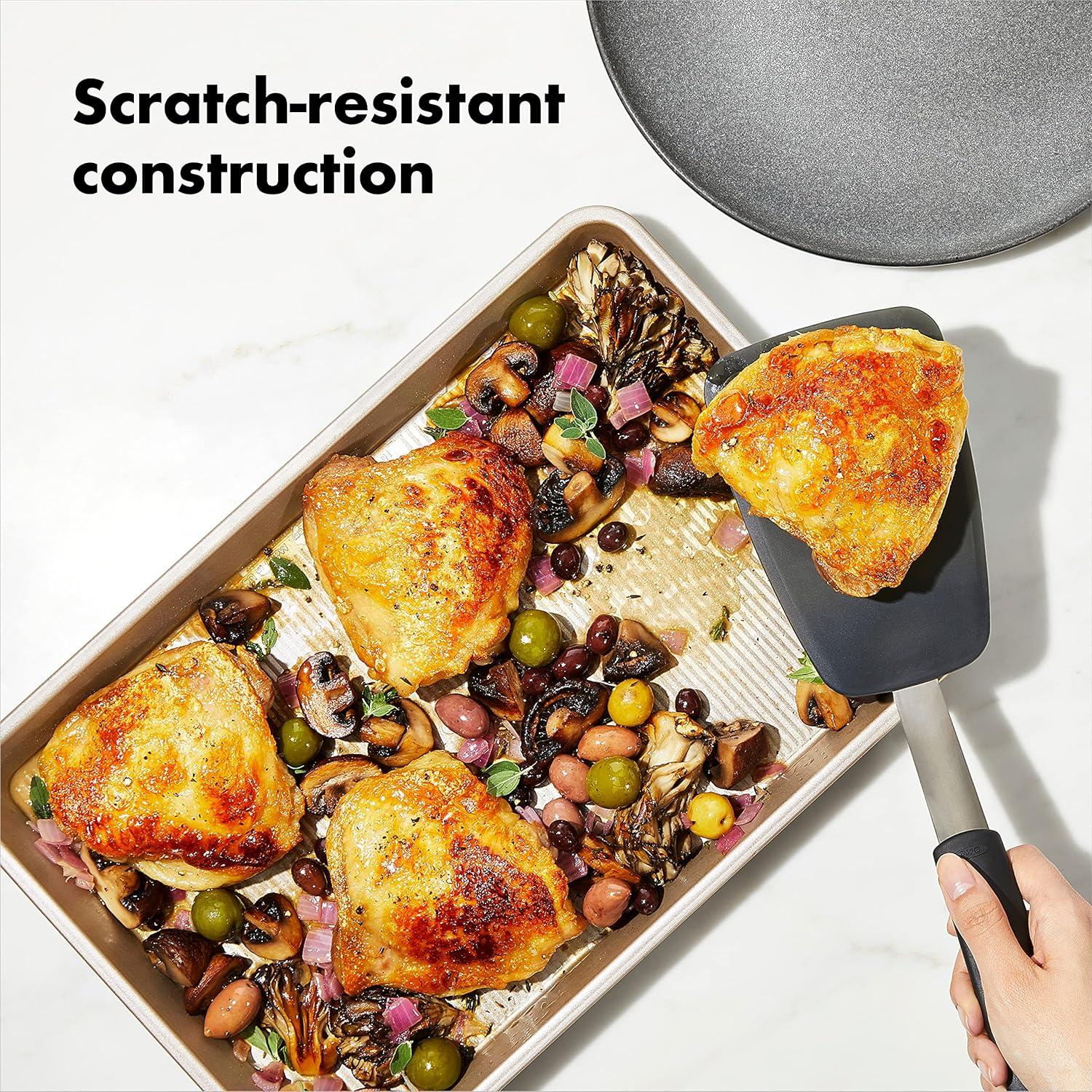 imageOXO Good Grips NonStick Pro Round Cake Pan 9 InchJelly Roll Pan 10 x 15 Pack of 6