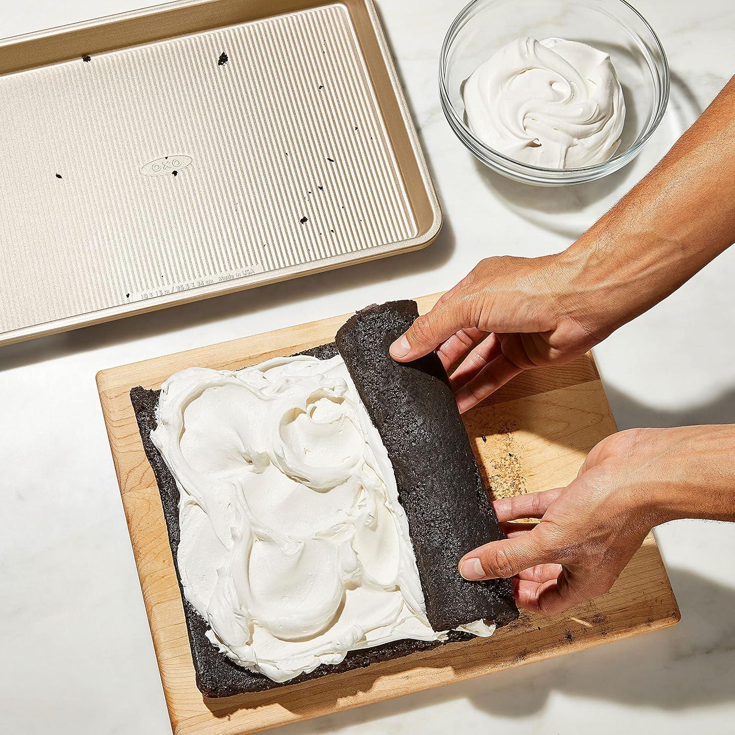 imageOXO Good Grips NonStick Pro Round Cake Pan 9 InchJelly Roll Pan 10 x 15 Pack of 6