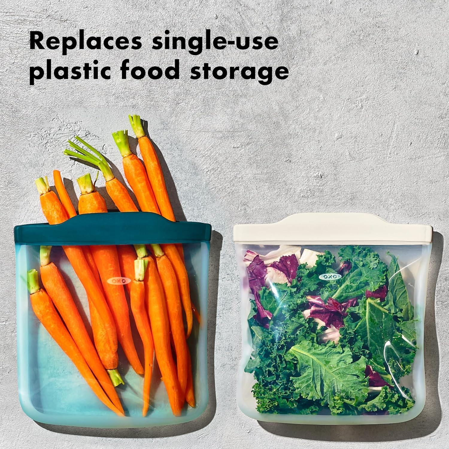 imageOXO Good Grips Silicone Reusable Bags 4 Piece Starter Set OatLagoonStarter Set