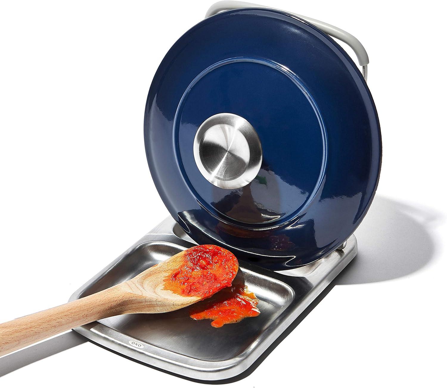 imageOXO Good Grips Stainless Steel Spoon Rest with Lid Holder
