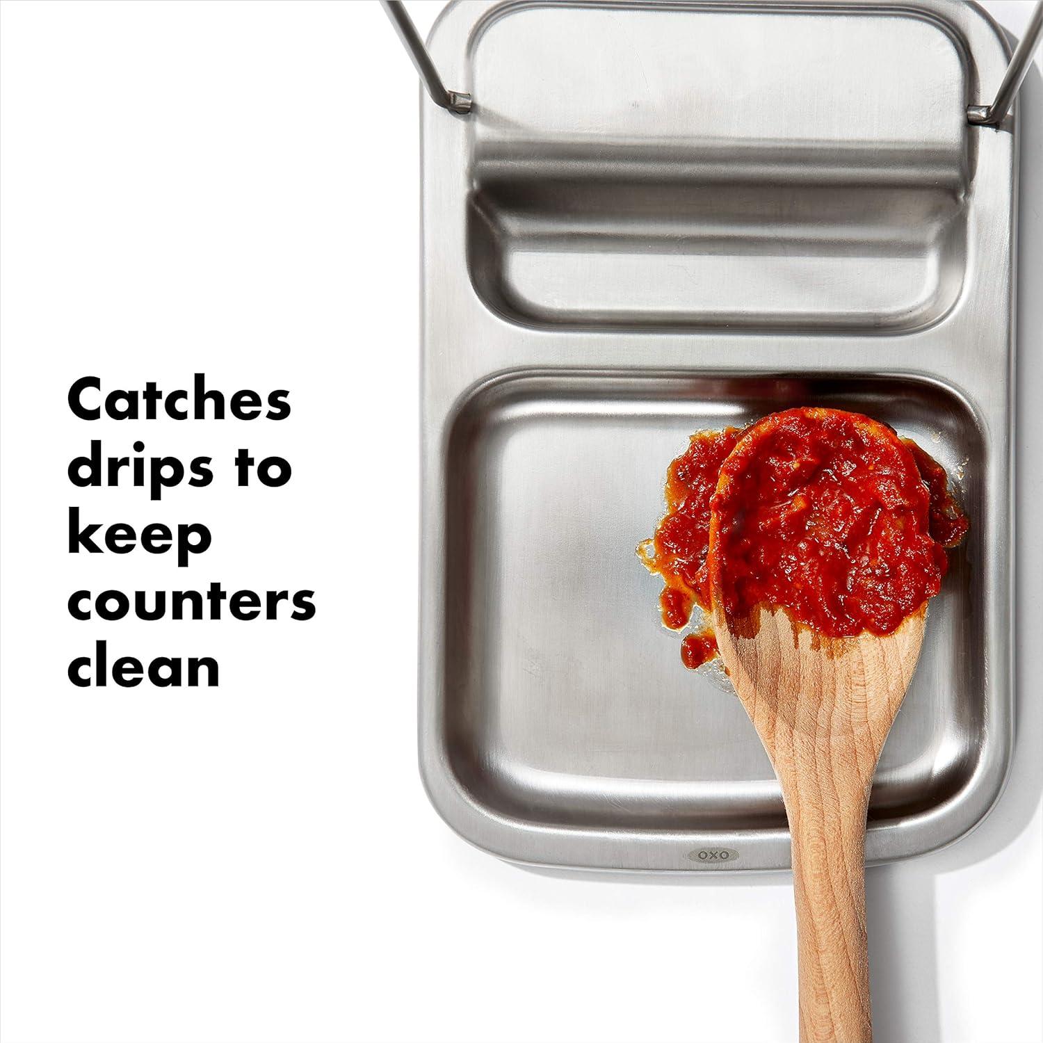 imageOXO Good Grips Stainless Steel Spoon Rest with Lid Holder