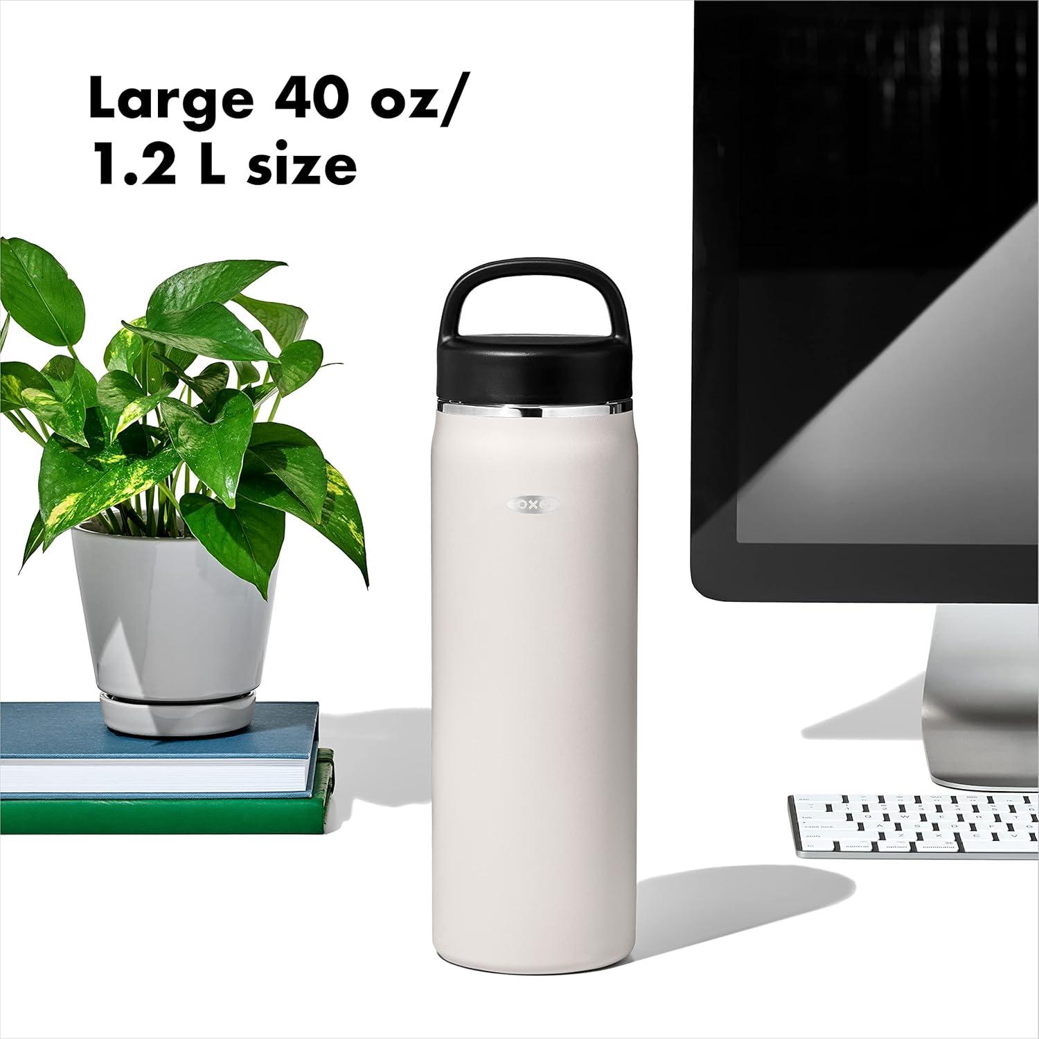 imageOXO Strive 40 oz Insulated Bottle with Handled Lid Rose QuartzQuartz