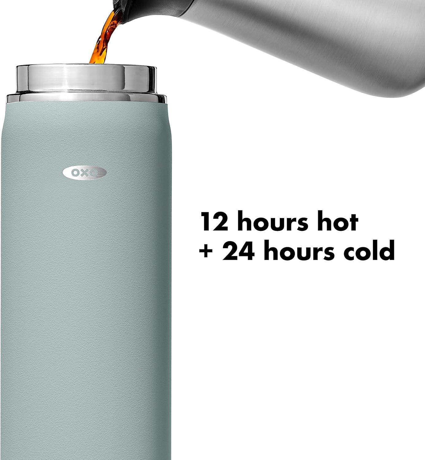 imageOXO Strive 40 oz Insulated Bottle with Handled Lid Rose QuartzSlate