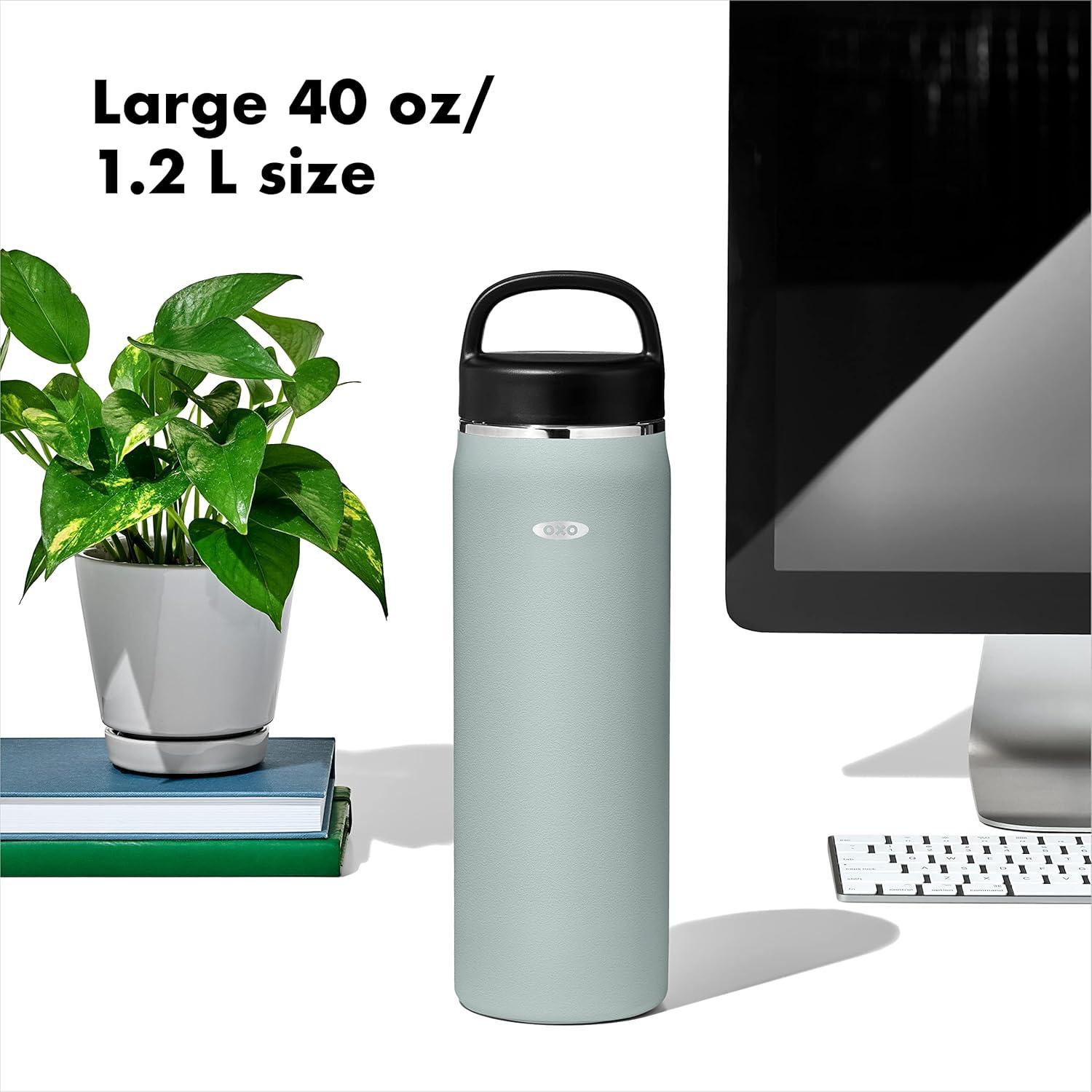 imageOXO Strive 40 oz Insulated Bottle with Handled Lid Rose QuartzSlate