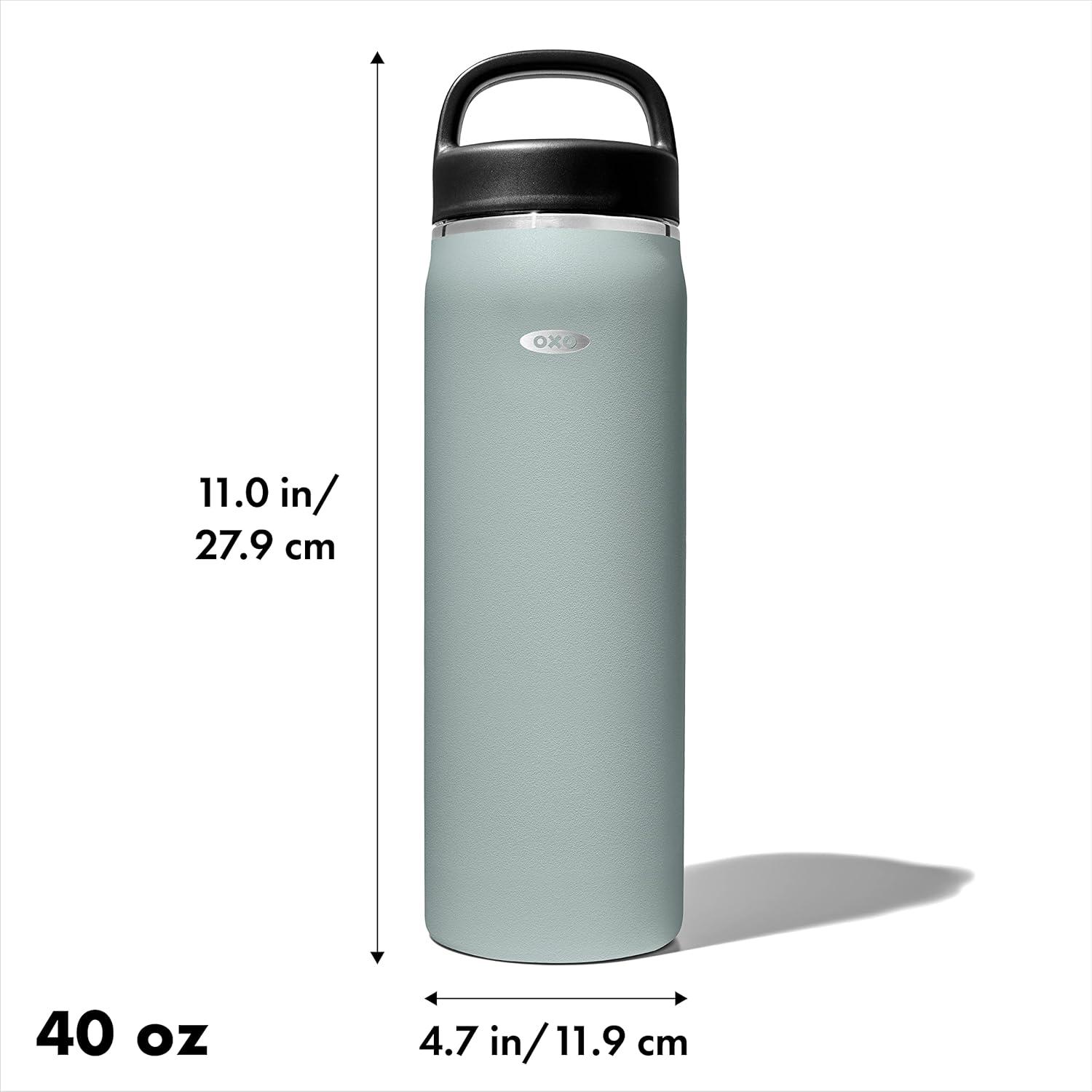 imageOXO Strive 40 oz Insulated Bottle with Handled Lid Rose QuartzSlate