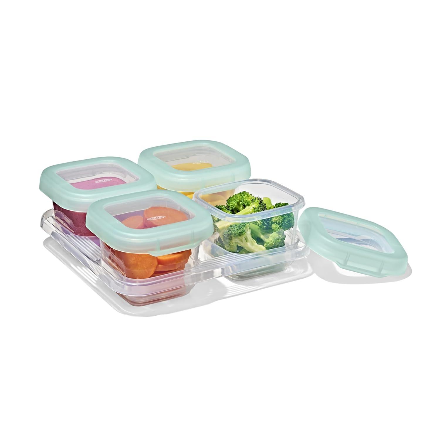 imageOXO Tot Baby Blocks Freezer Storage Containers Teal 4 OzOpal