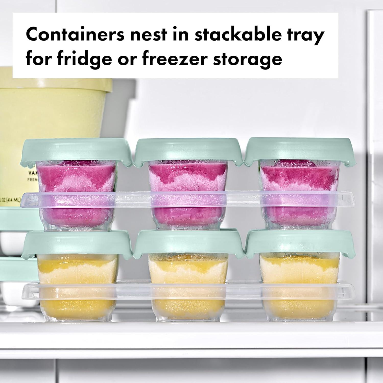 imageOXO Tot Baby Blocks Freezer Storage Containers Teal 4 OzOpal