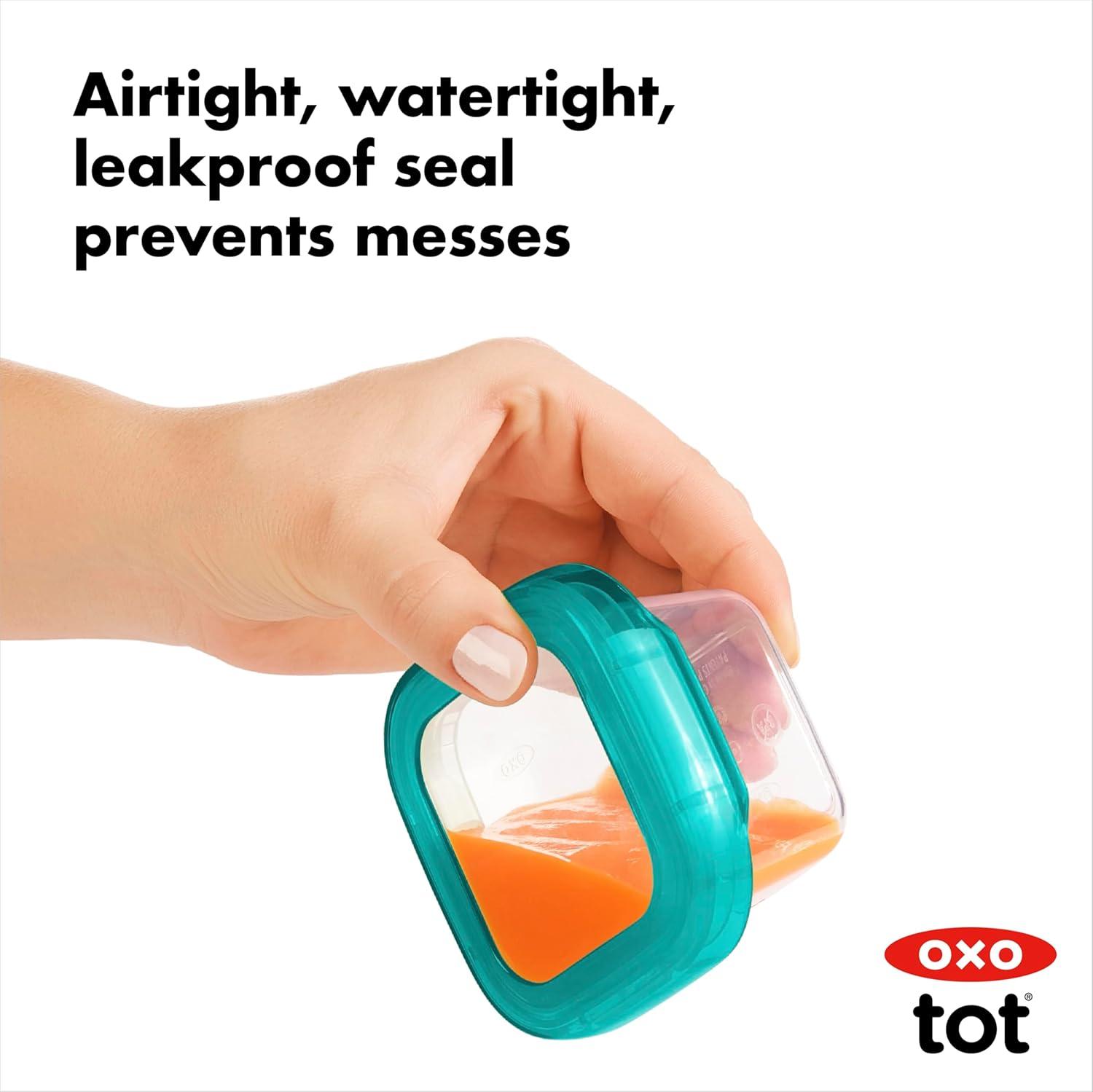 imageOXO Tot Baby Blocks Freezer Storage Containers Teal 4 OzTeal