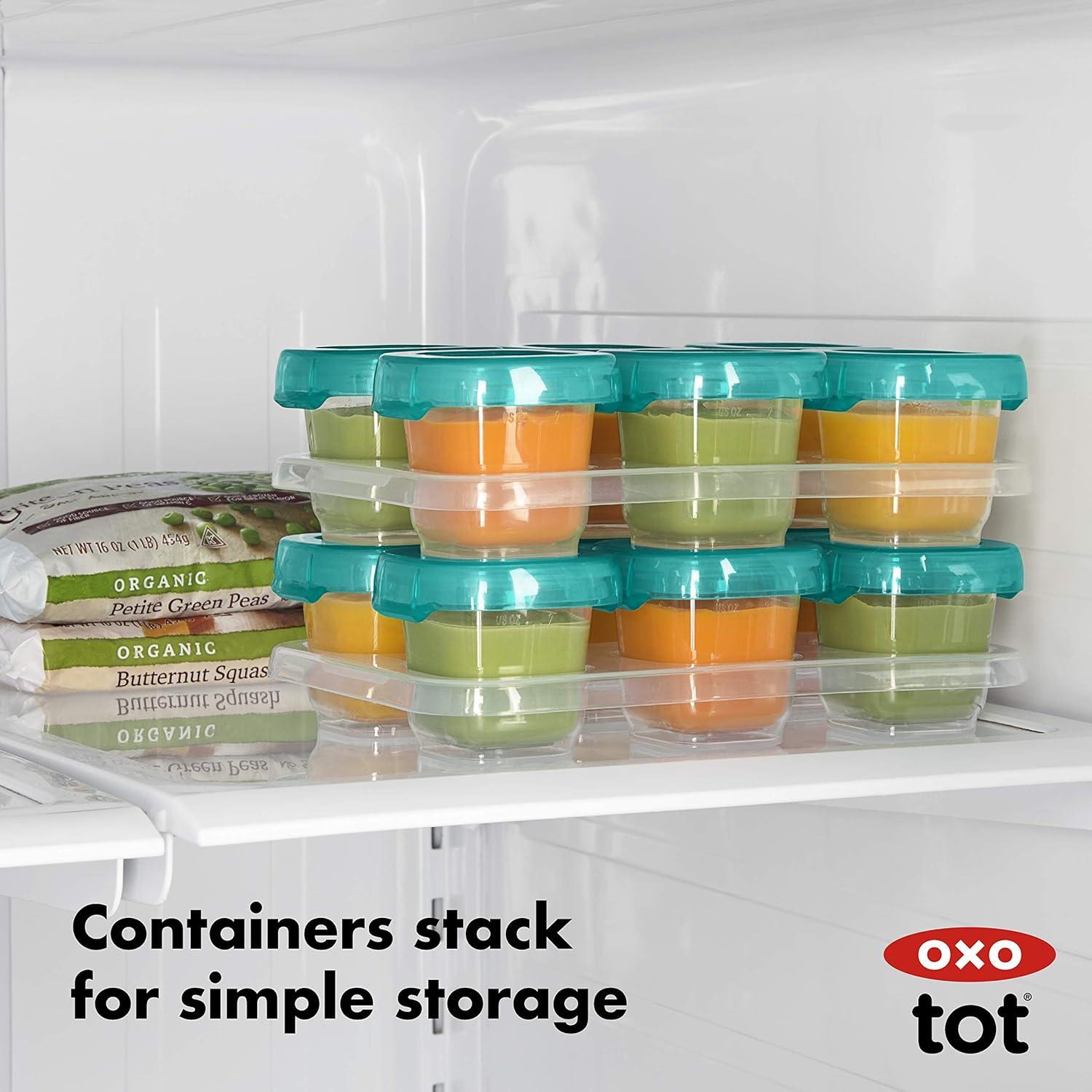 imageOXO Tot Baby Blocks Freezer Storage Containers Teal 4 OzTeal
