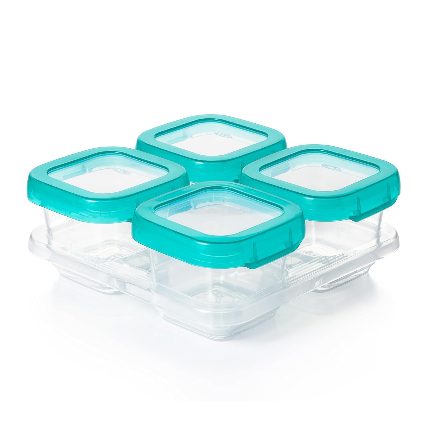 imageOXO Tot Baby Blocks Freezer Storage Containers Teal 4 OzTeal