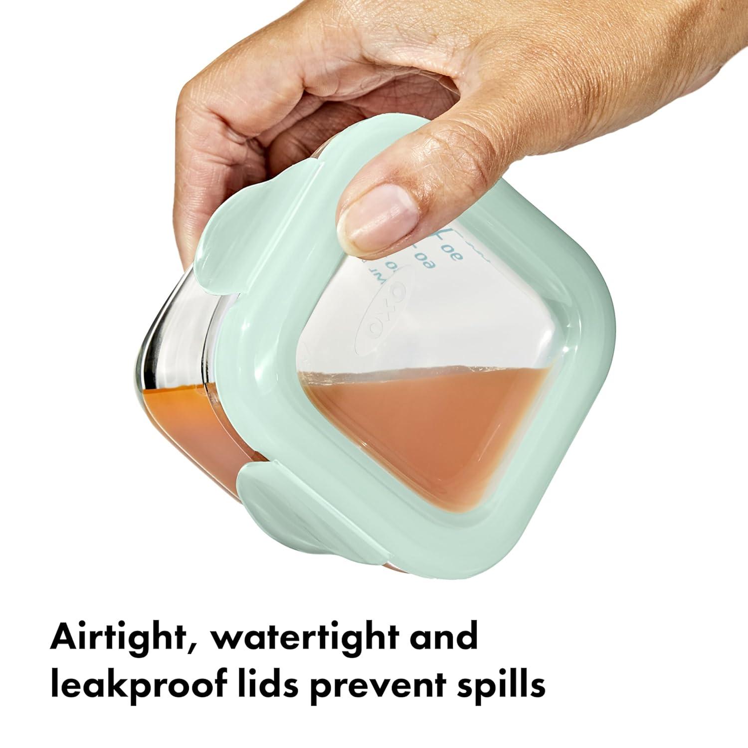 imageOXO Tot Glass Baby Blocks Food Storage Containers 4 oz OpalOpal