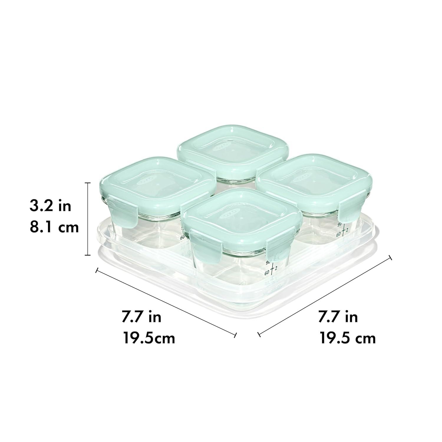 imageOXO Tot Glass Baby Blocks Food Storage Containers 4 oz OpalOpal