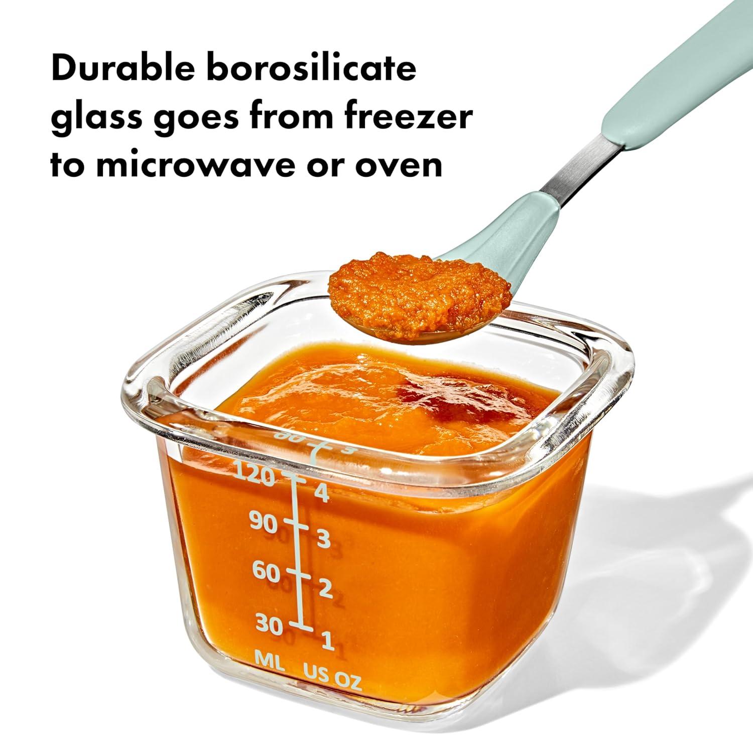 imageOXO Tot Glass Baby Blocks Food Storage Containers 4 oz OpalOpal