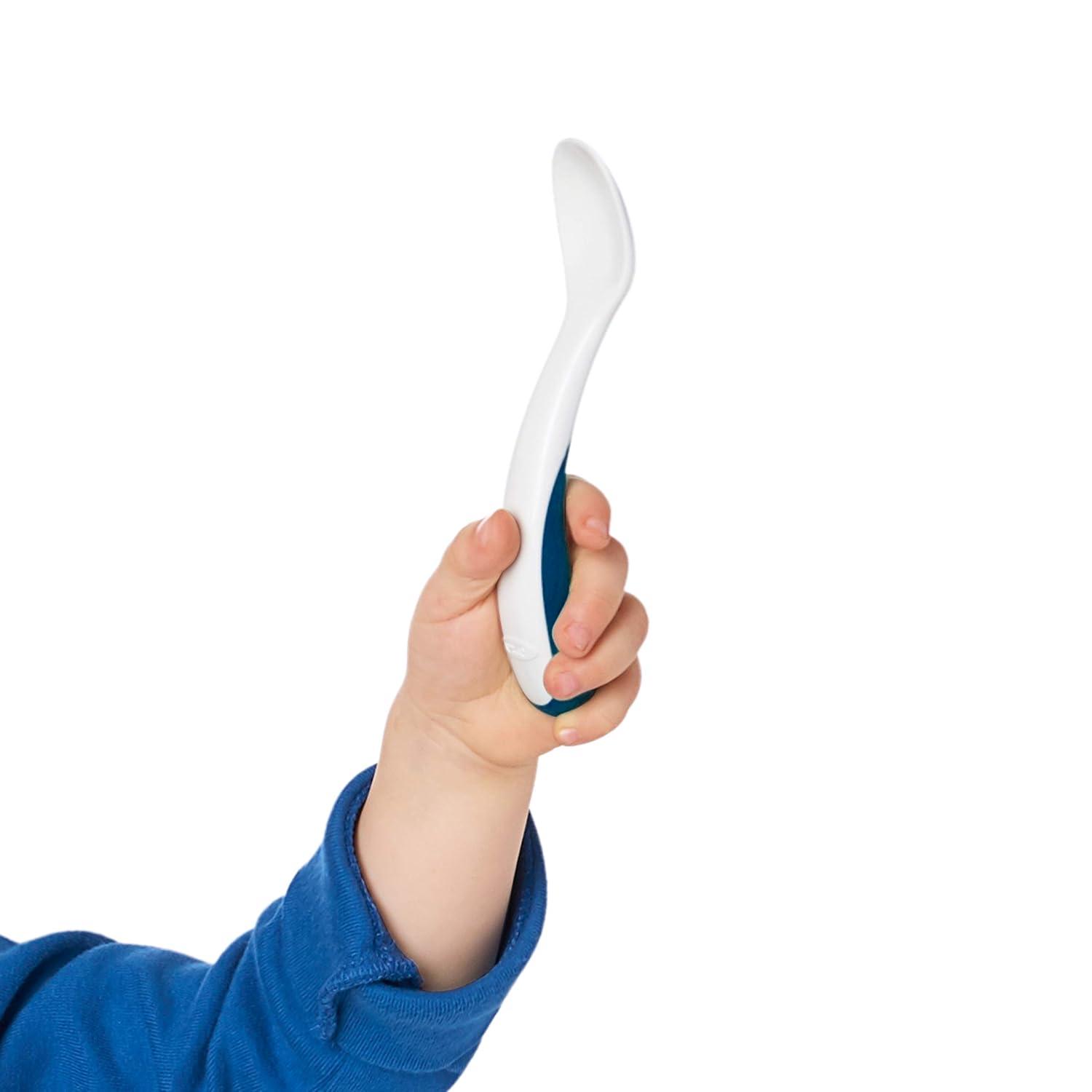 imageOXO Tot On The Go Fork ampamp Spoon Training Set with Travel Case NavyNavy