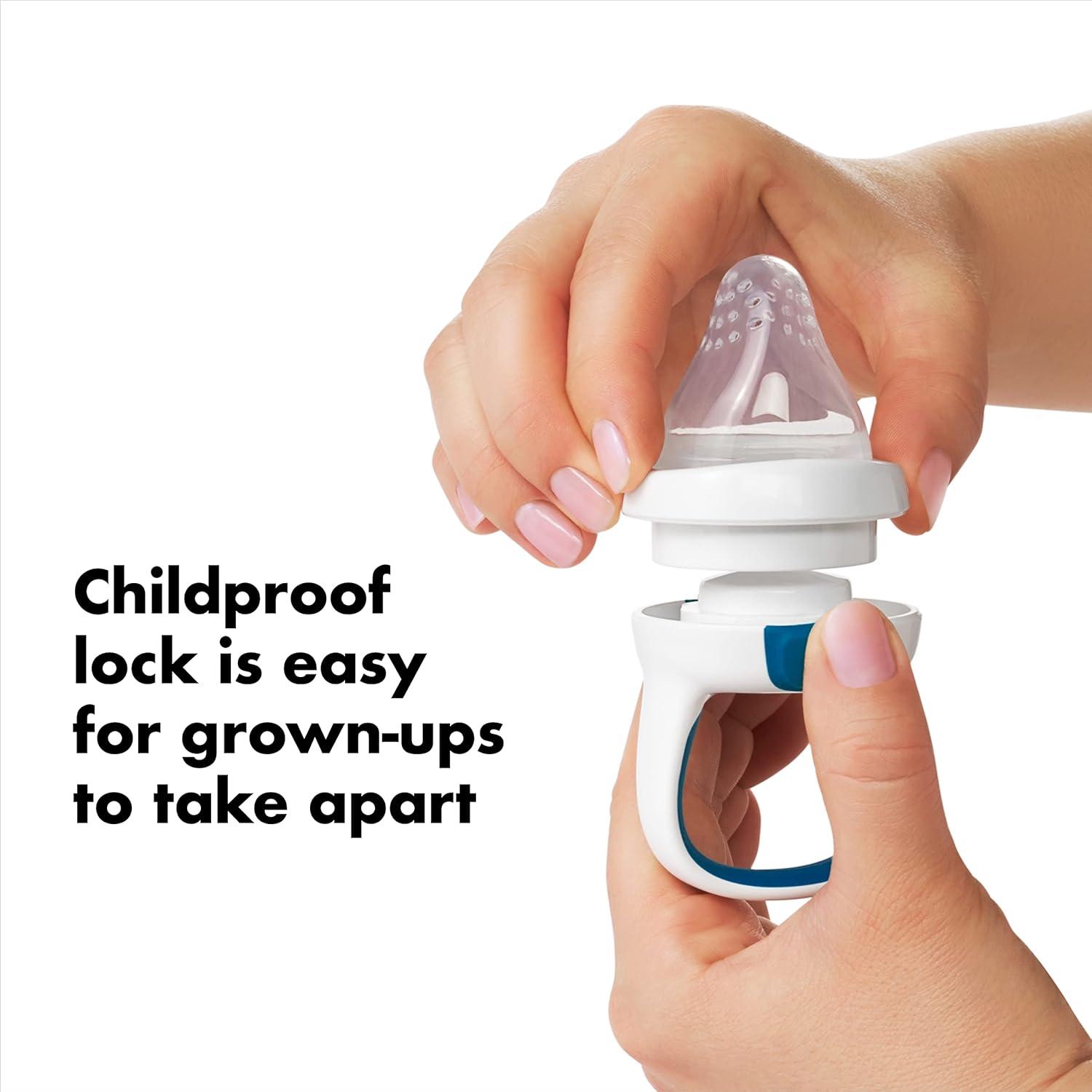 imageOXO Tot Silicone SelfFeeder 2 Pack Opal and BlossomTealNavy