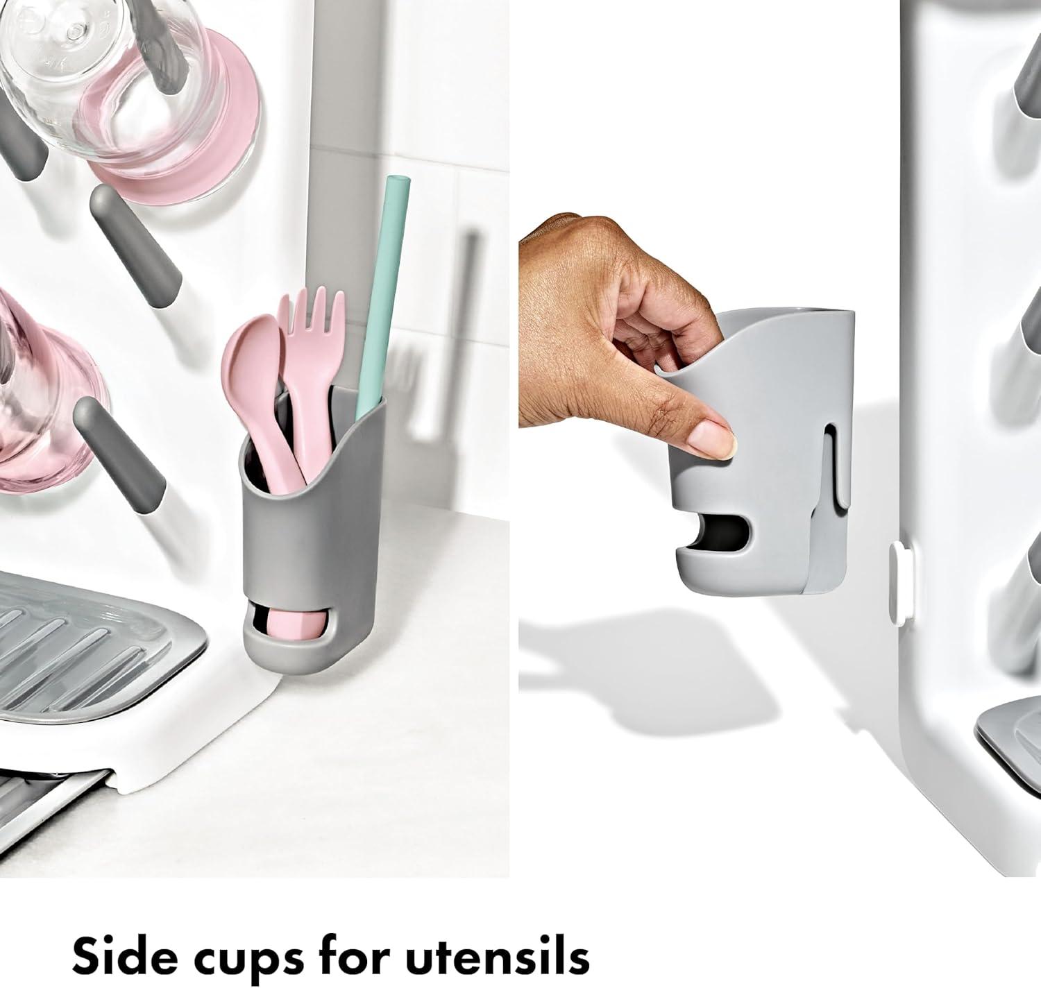 imageOXO Tot SpaceSaving Baby Bottle Drying Rack Compact Dish Drying Rack with Removable Trays Countertop Bottle Organizer for Baby Bottles Nipples Pacifiers and Lids BPA Free Dishwasher SafeExpandable