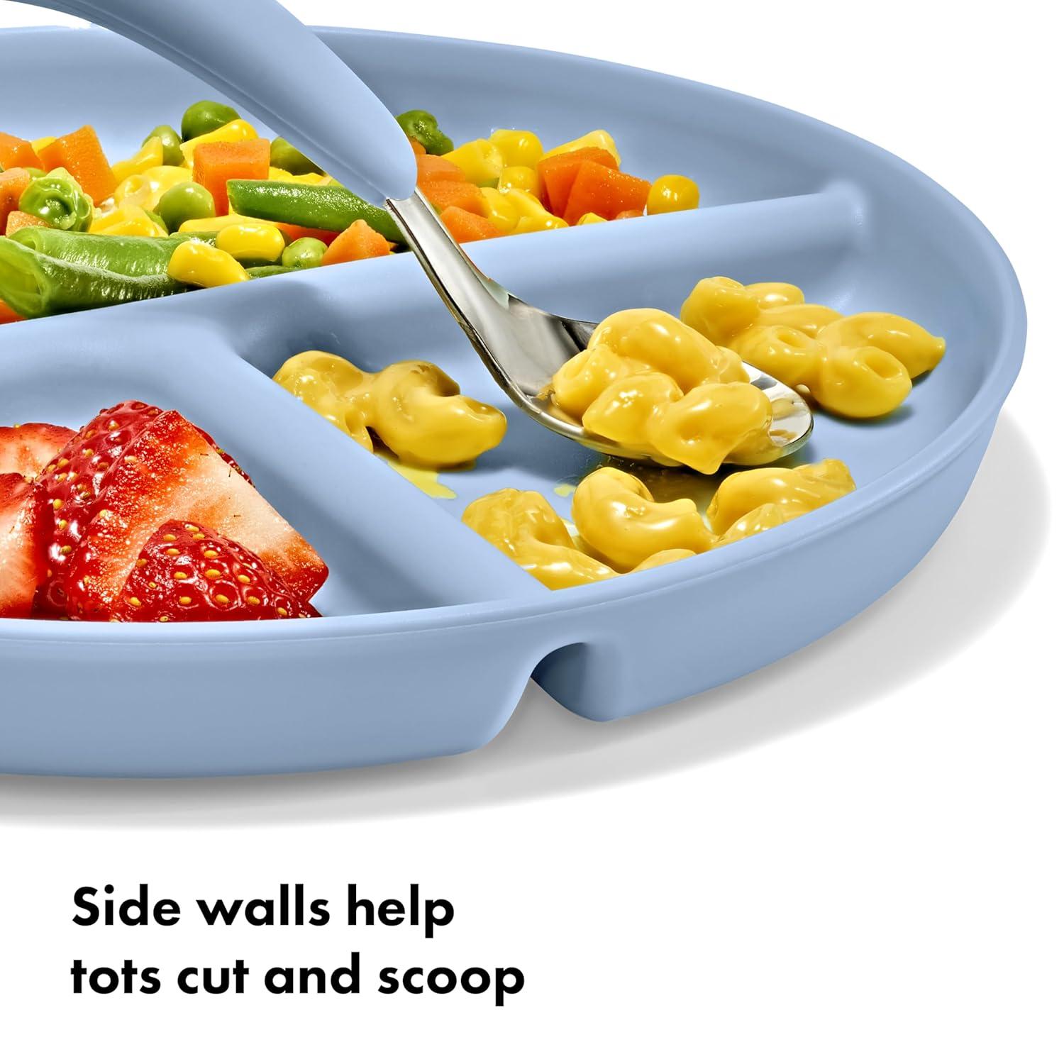 imageOXO Tot Stackable Divided Plates Set 3pk DarkDark Multicolor