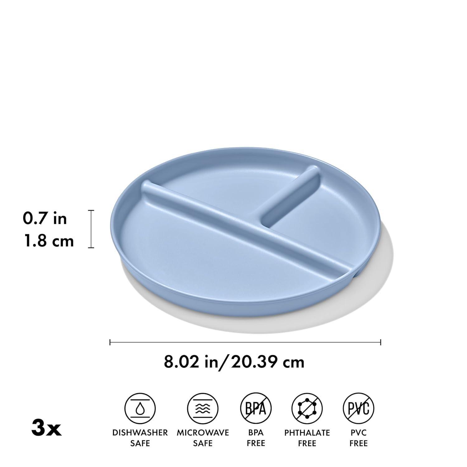 imageOXO Tot Stackable Divided Plates Set 3pk DarkDark Multicolor