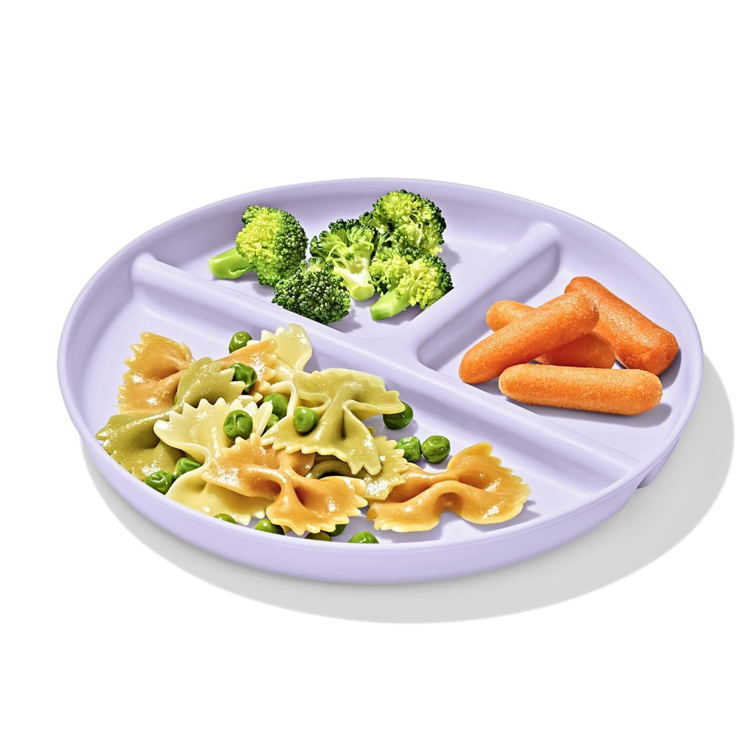 imageOXO Tot Stackable Divided Plates Set 3pk DarkLight Multicolor