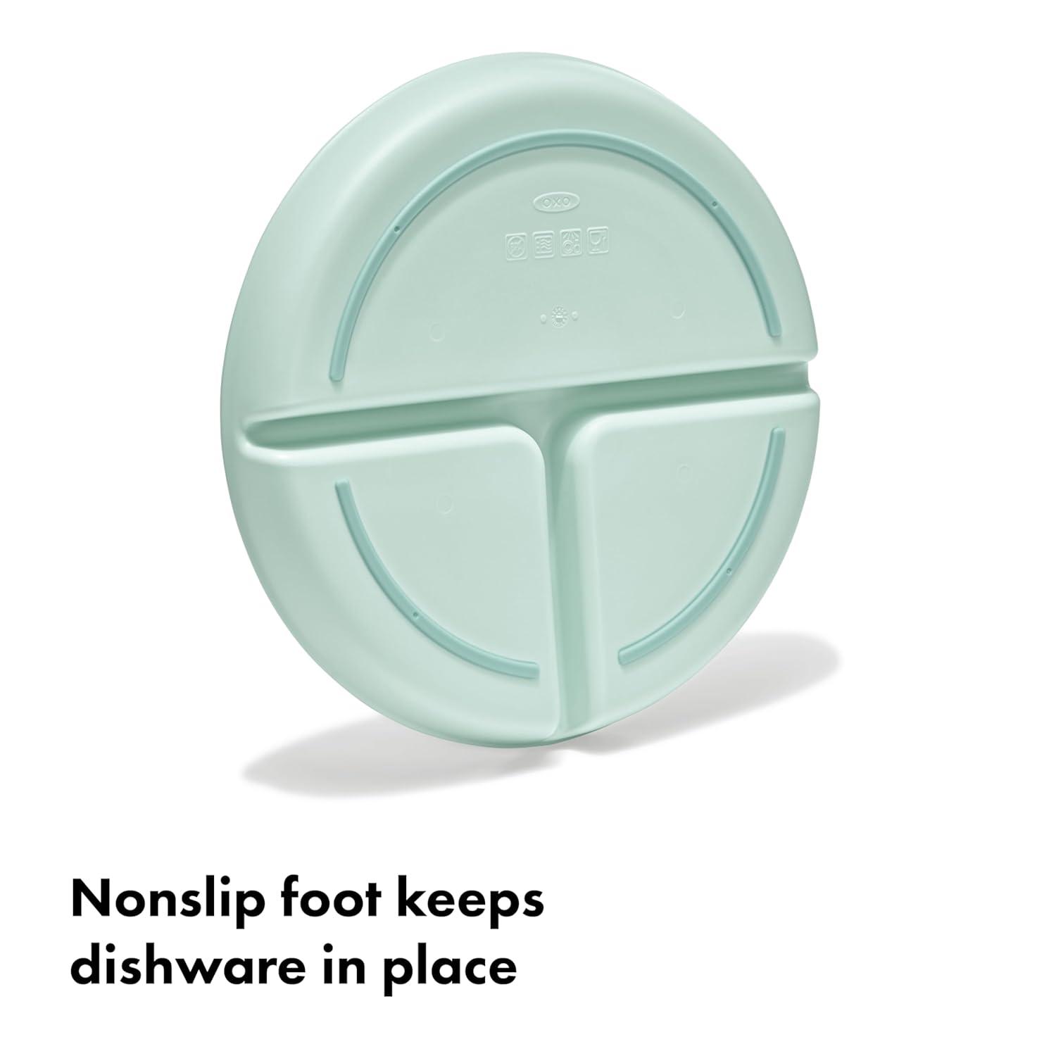 imageOXO Tot Stackable Divided Plates Set 3pk DarkLight Multicolor