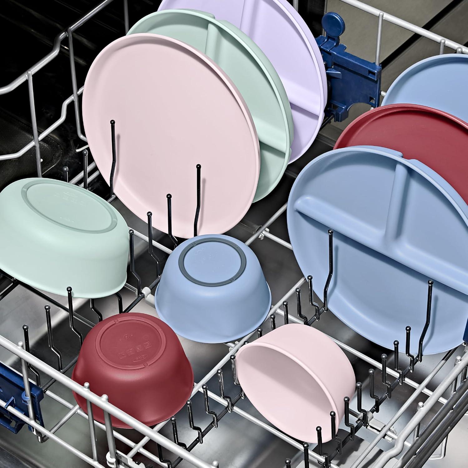 imageOXO Tot Stackable Plate Set 3pk DarkDark Multicolor