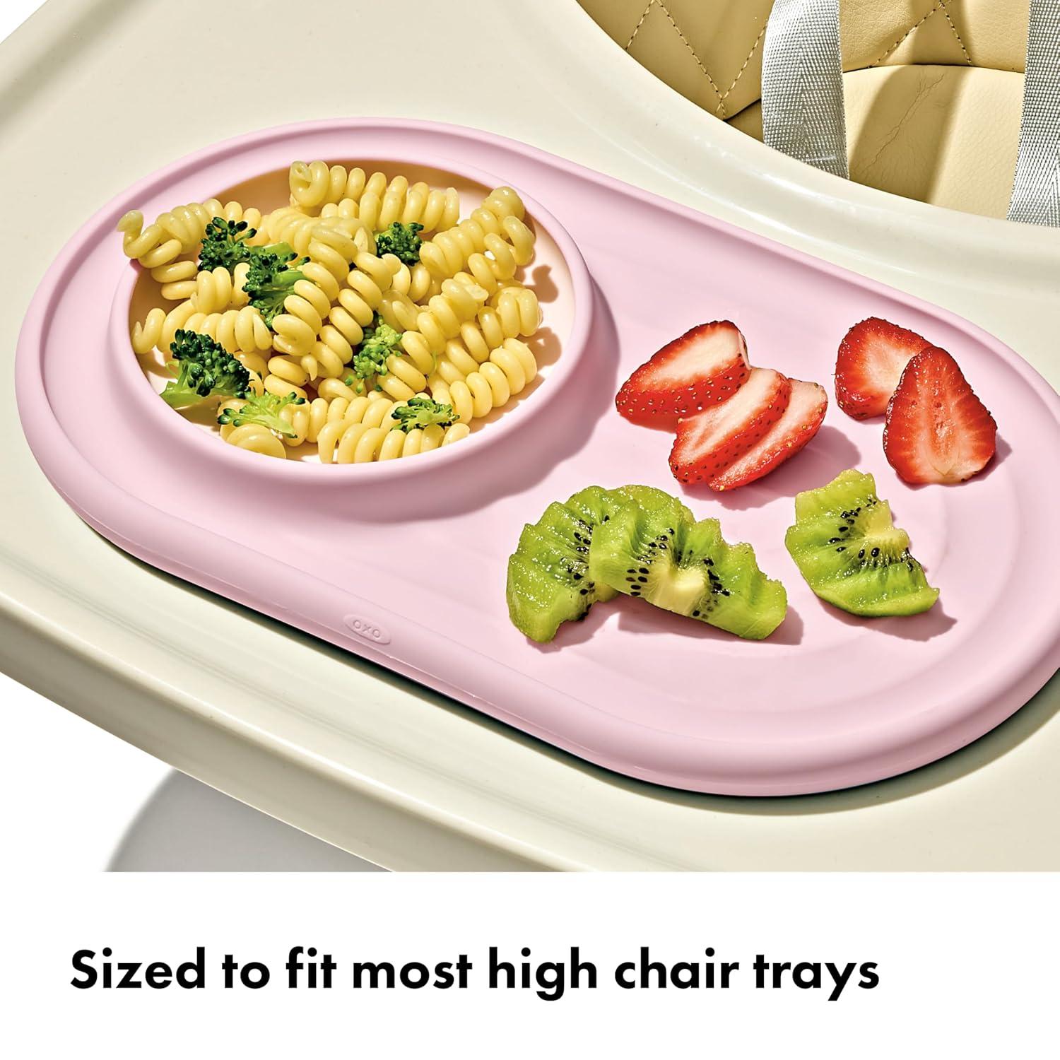 imageOXO Tot Textured Suction Plate ampamp Spoons Set 3Piece DuskBlossom