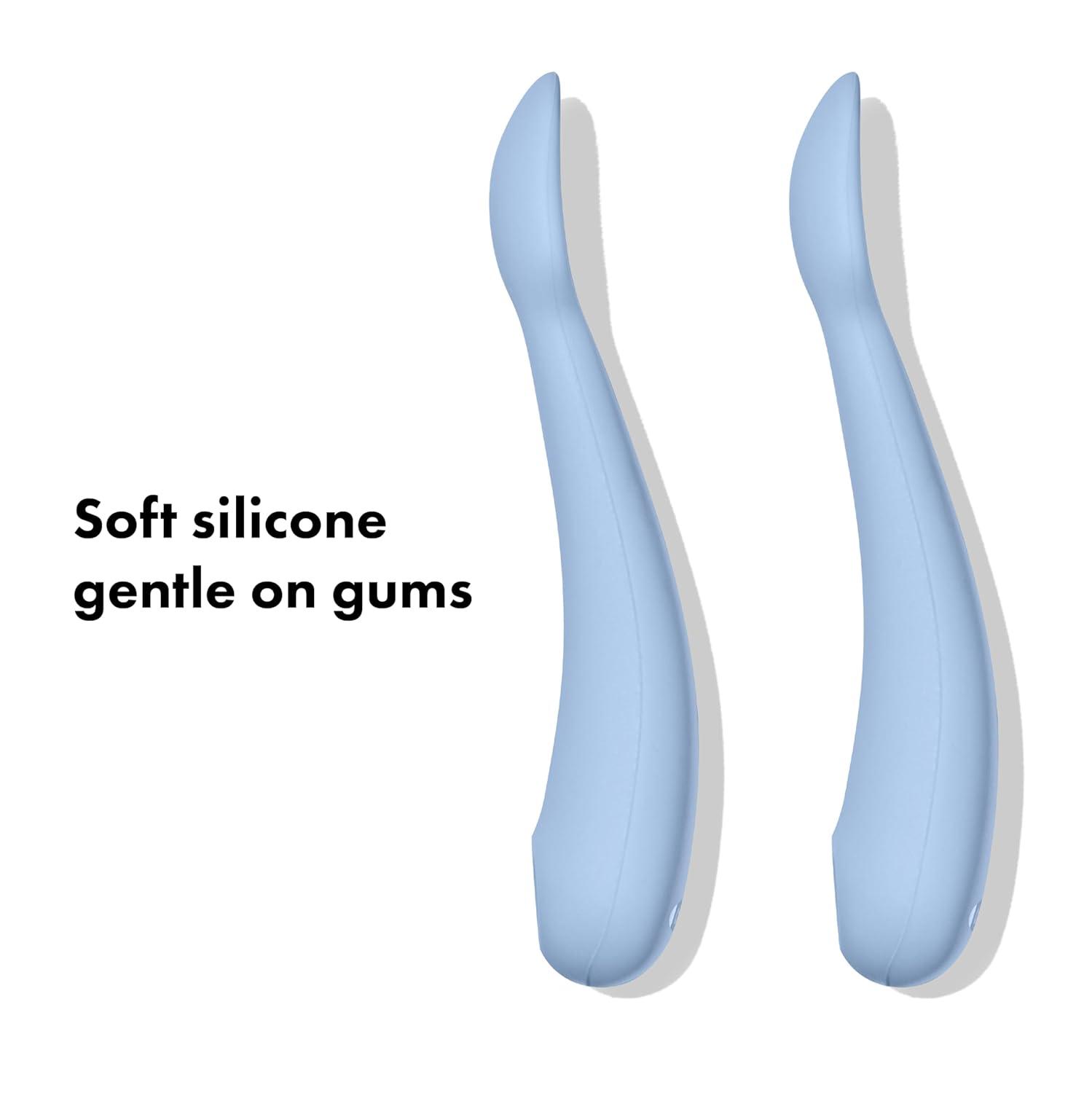 imageOXO Tot Textured Suction Plate ampamp Spoons Set 3Piece DuskDusk