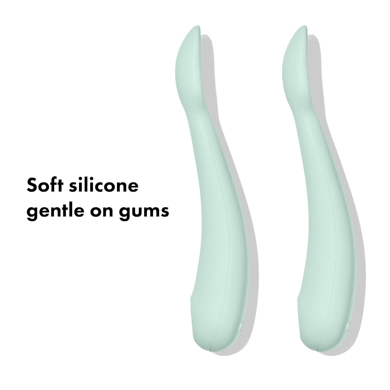 imageOXO Tot Textured Suction Plate ampamp Spoons Set 3Piece DuskOpal