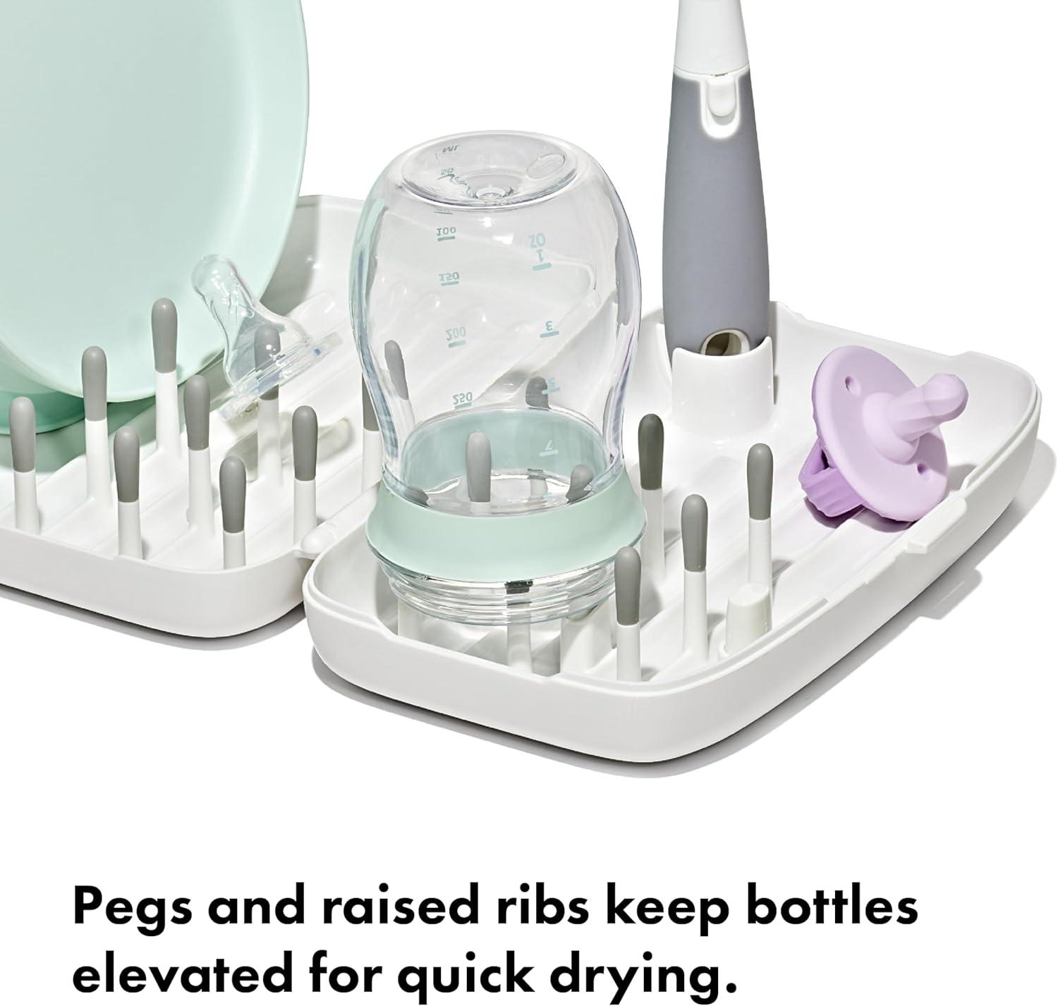 imageOXO Tot Travel Size Drying Rack with Bottle Brush GrayGray