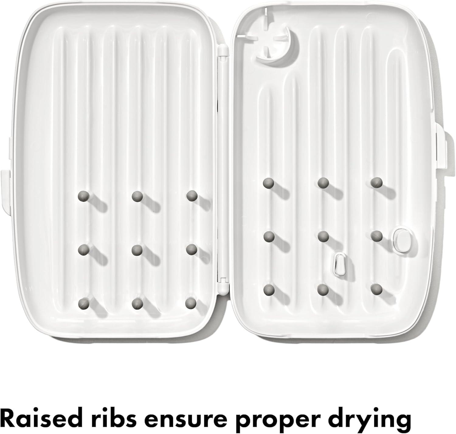 imageOXO Tot Travel Size Drying Rack with Bottle Brush GrayGray