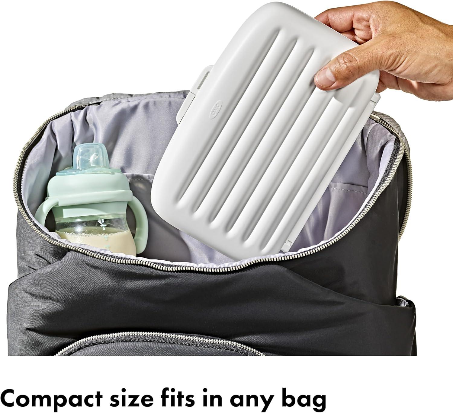 imageOXO Tot Travel Size Drying Rack with Bottle Brush GrayGray